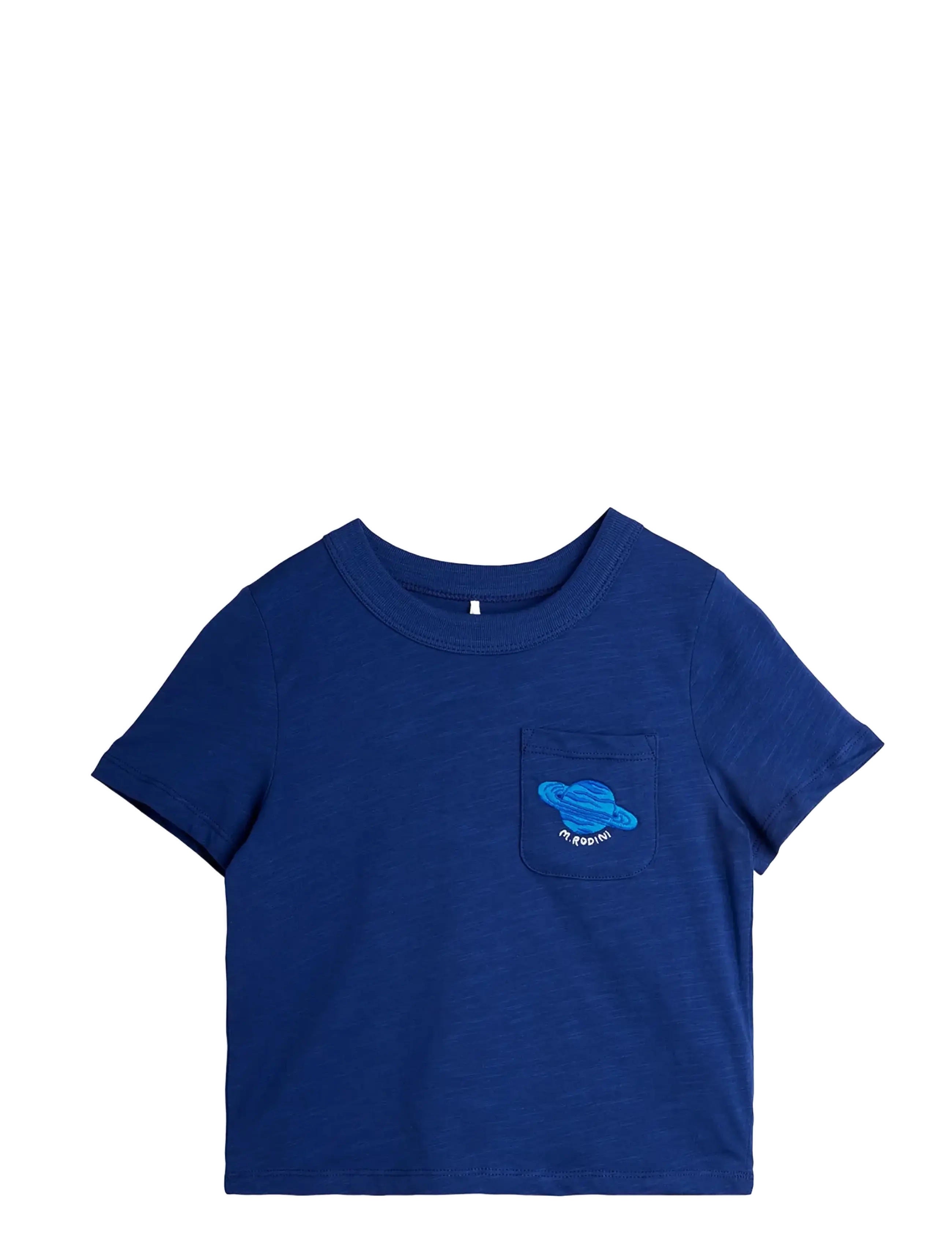 MINI RODINI Planet Emb Ss Tee Blau - 128/134 - Kinder
