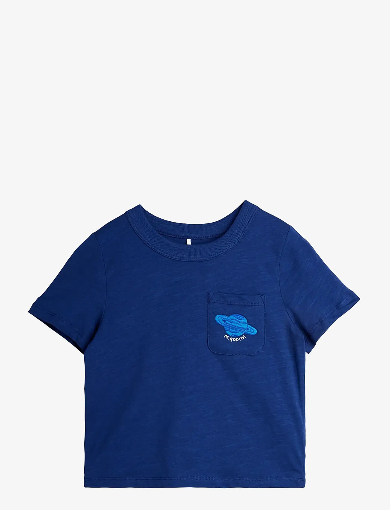 Mini Rodini - Planet emb ss tee - kortärmade t-shirts - blue - 0