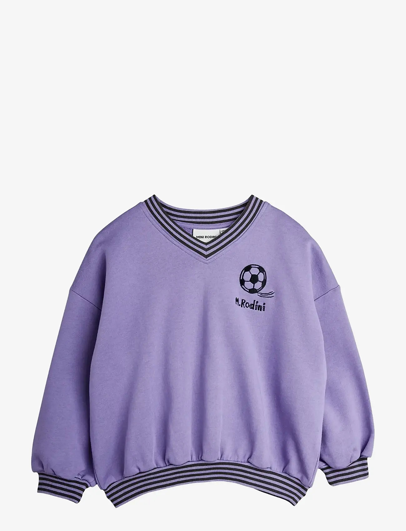 Mini Rodini - Football emb sweatshirt - sweatshirts - purple - 0
