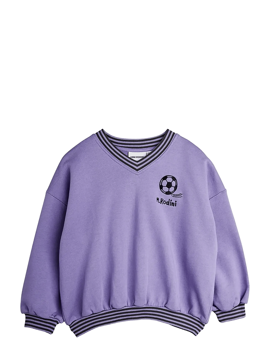 Mini Rodini - Football emb sweatshirt - sweatshirts - purple - 0