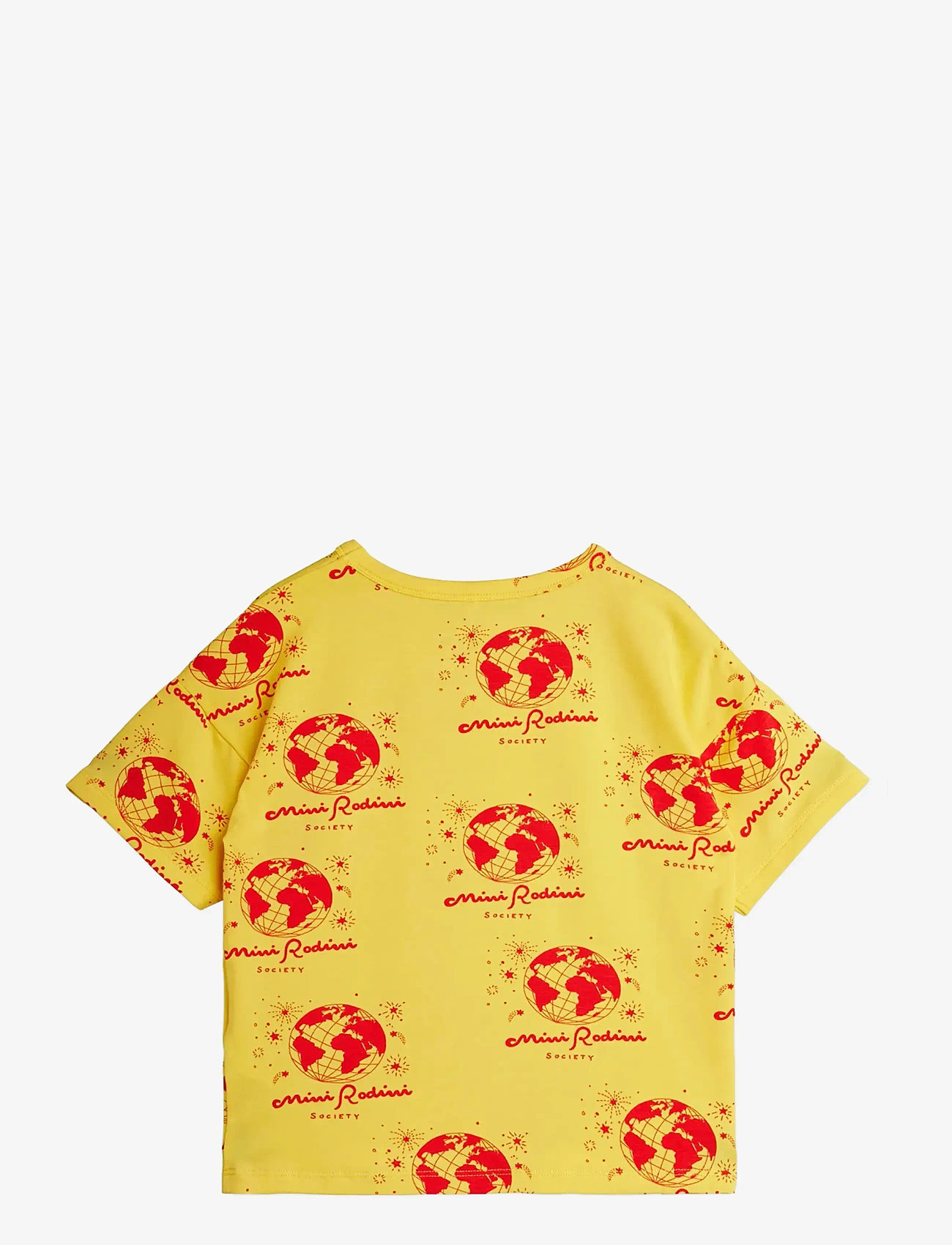 Mini Rodini - Society aop ss tee - short-sleeved t-shirts - yellow - 1