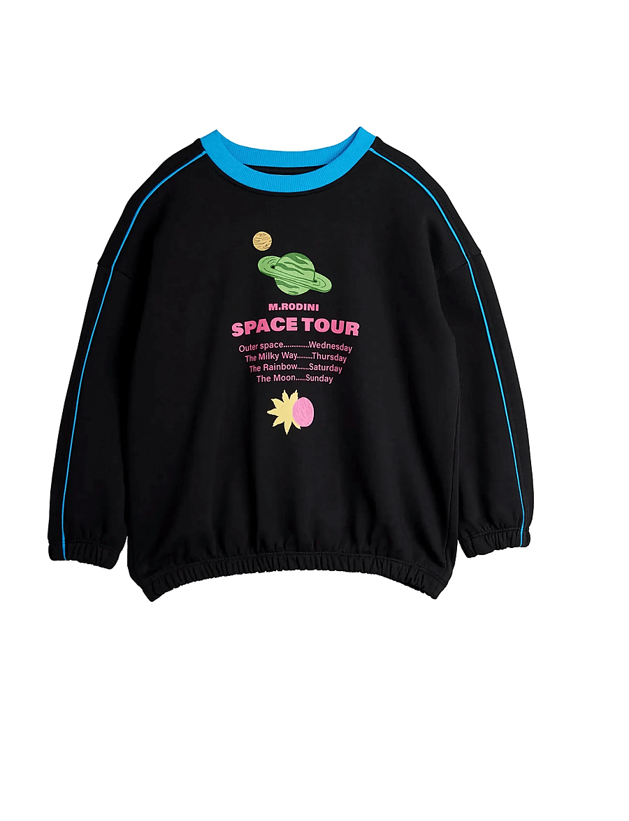 Mini Rodini - Space tour sp sweatshirt - sweatshirts - black - 0