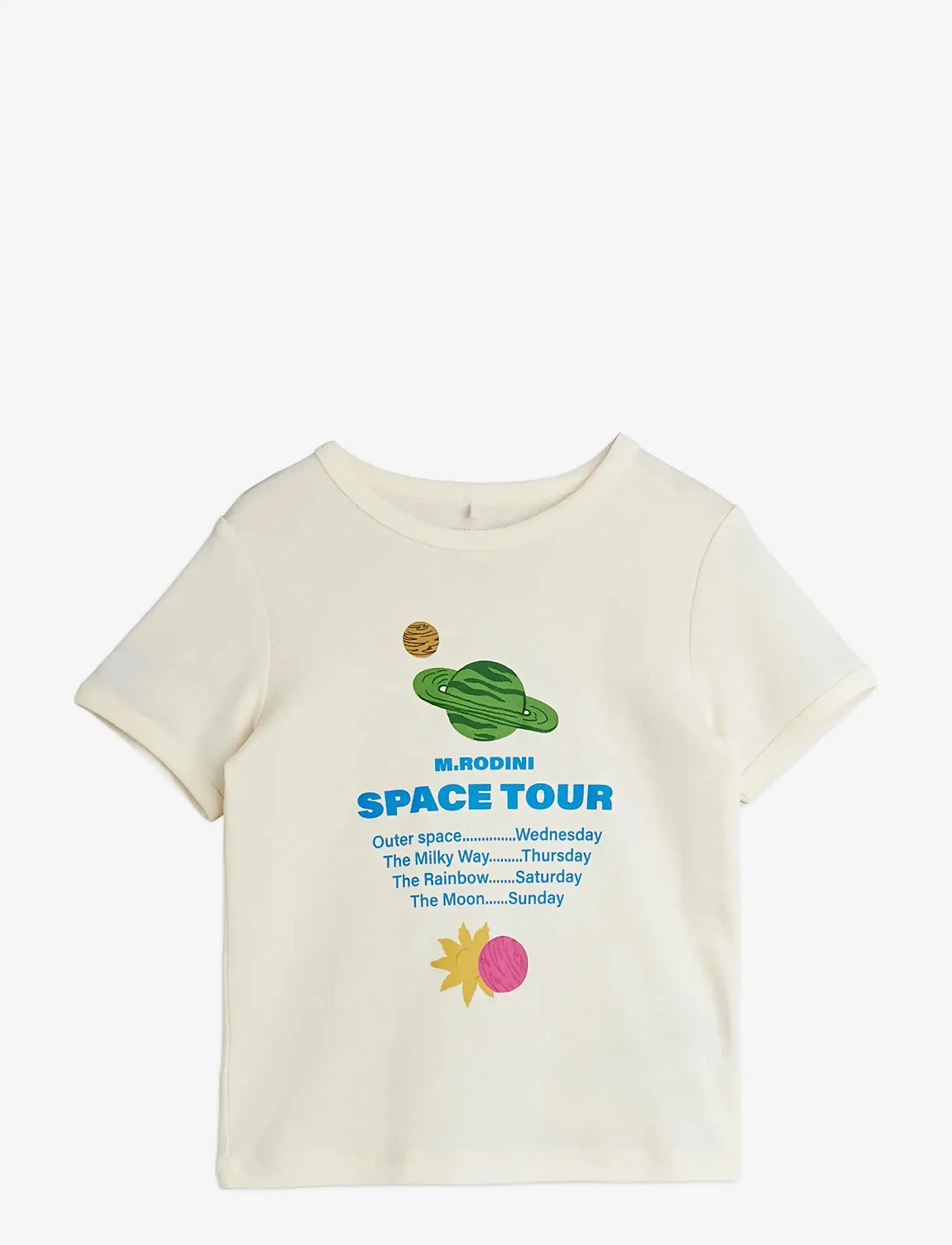 Mini Rodini - Space tour regular sp ss tee - short-sleeved t-shirts - off-white - 0