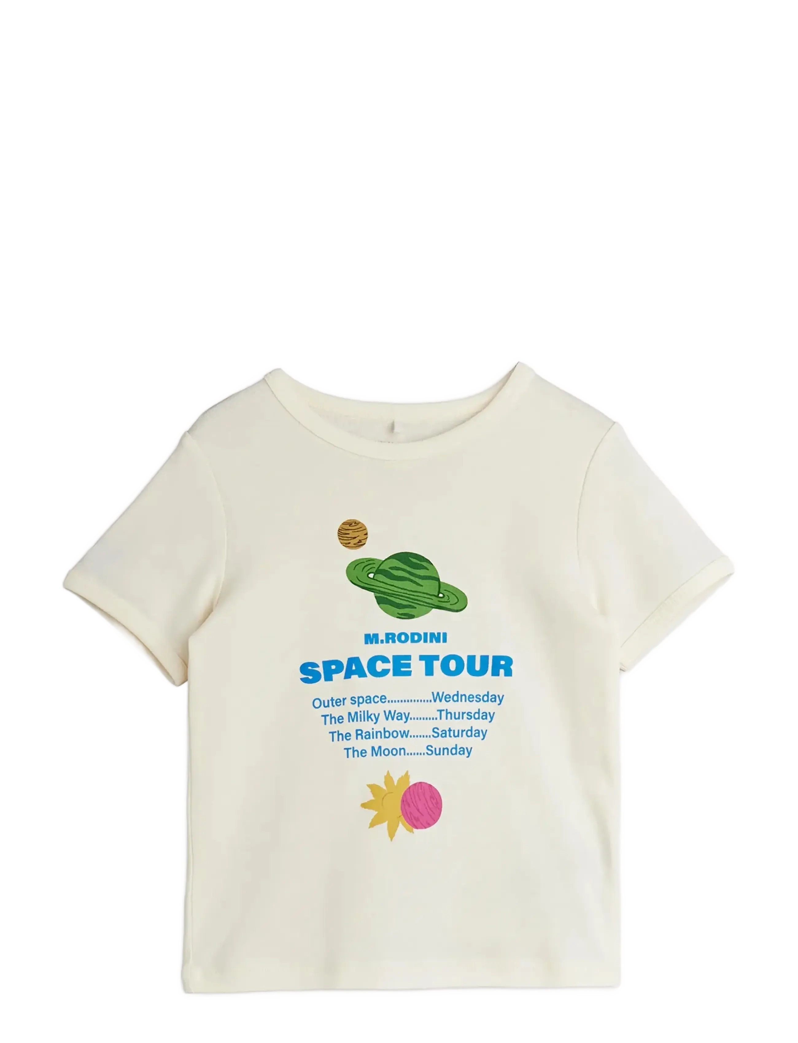 Mini Rodini - Space tour regular sp ss tee - kurzärmelige - off-white - 0