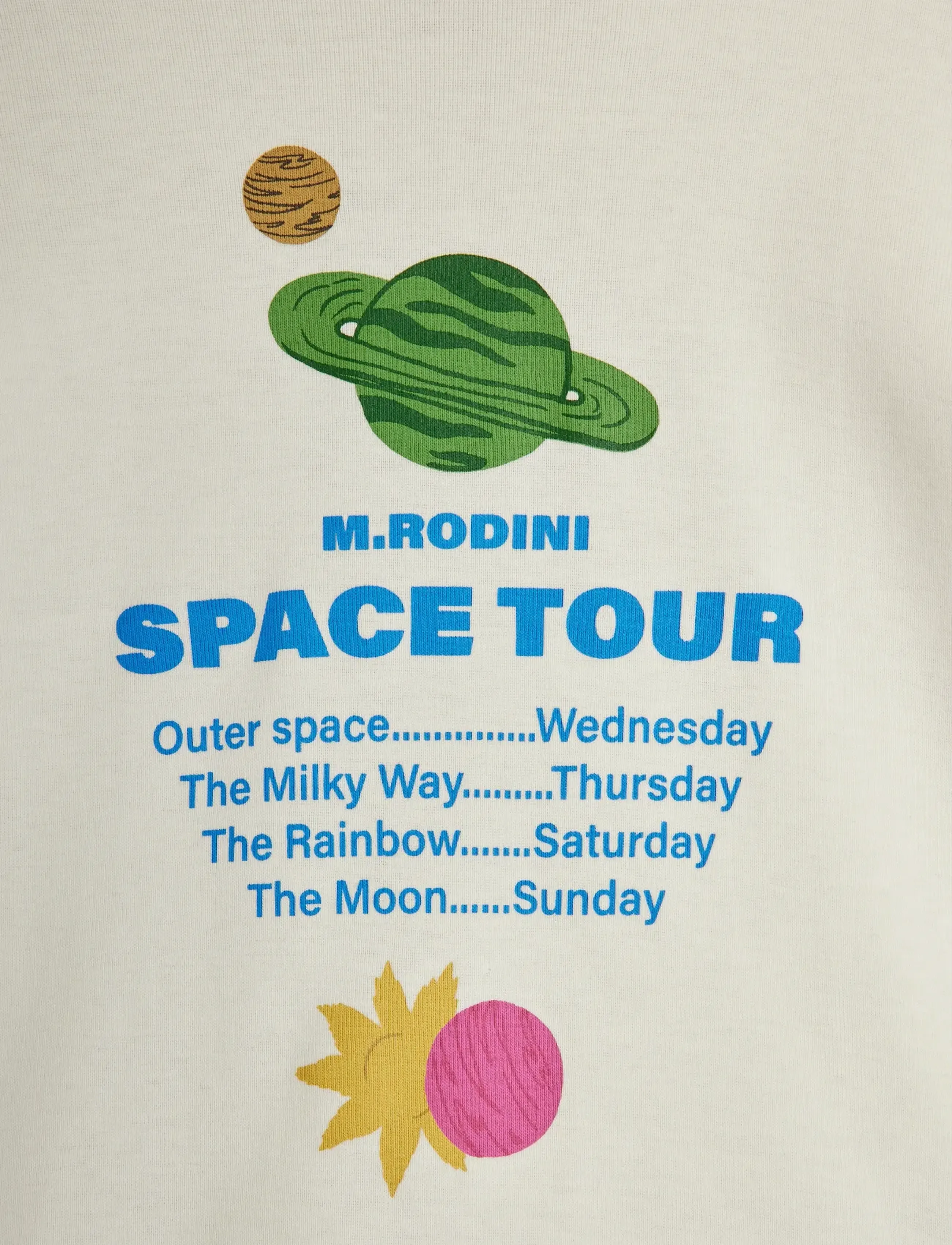 Mini Rodini - Space tour regular sp ss tee - kurzärmelige - off-white - 2
