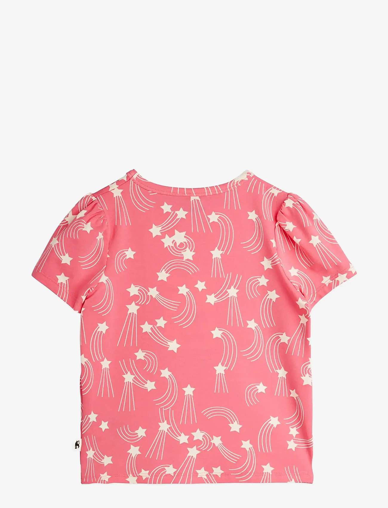 Mini Rodini - Starfall aop puff sleeve ss top - kortärmade t-shirts - pink - 1