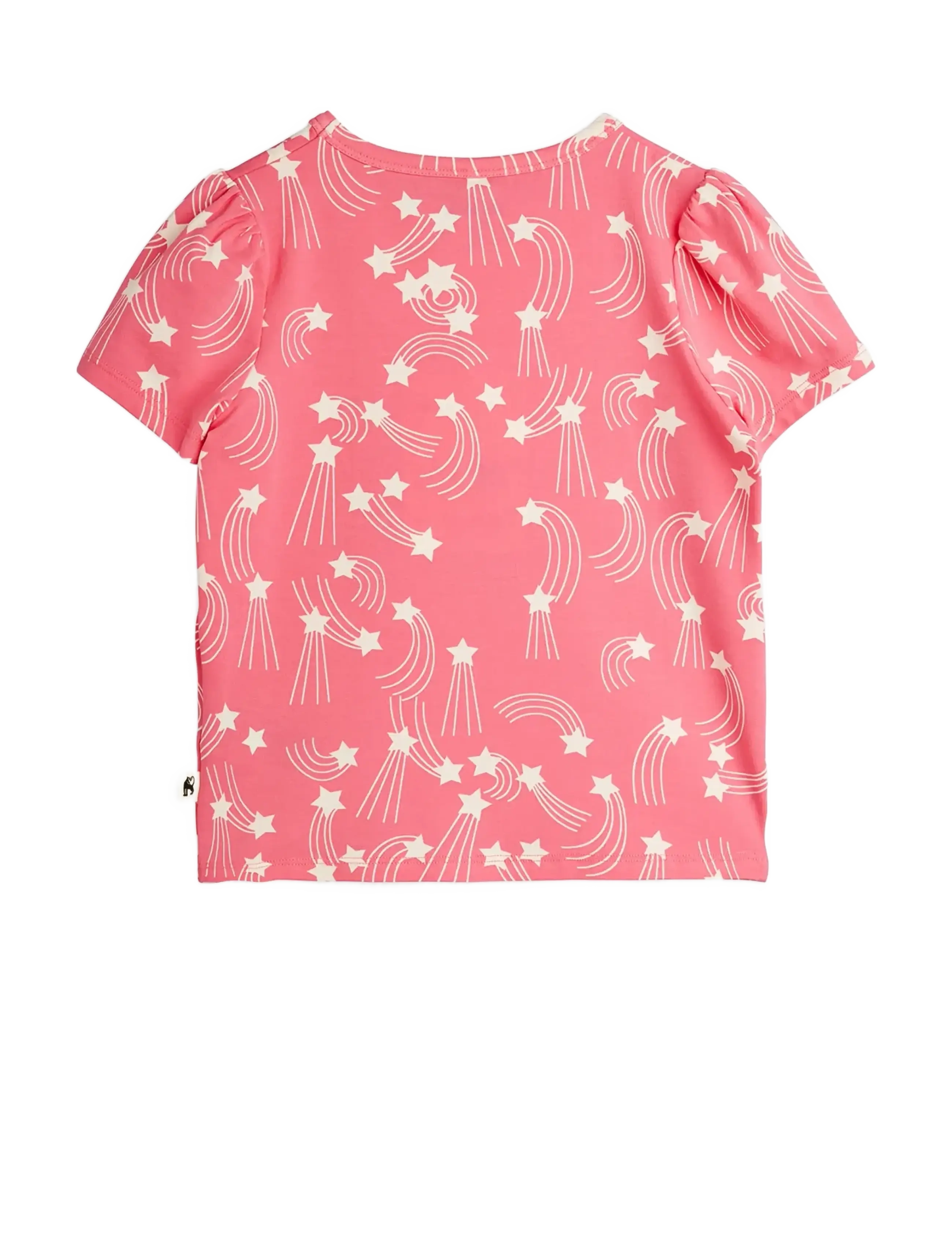 Mini Rodini - Starfall aop puff sleeve ss top - short-sleeved t-shirts - pink - 1