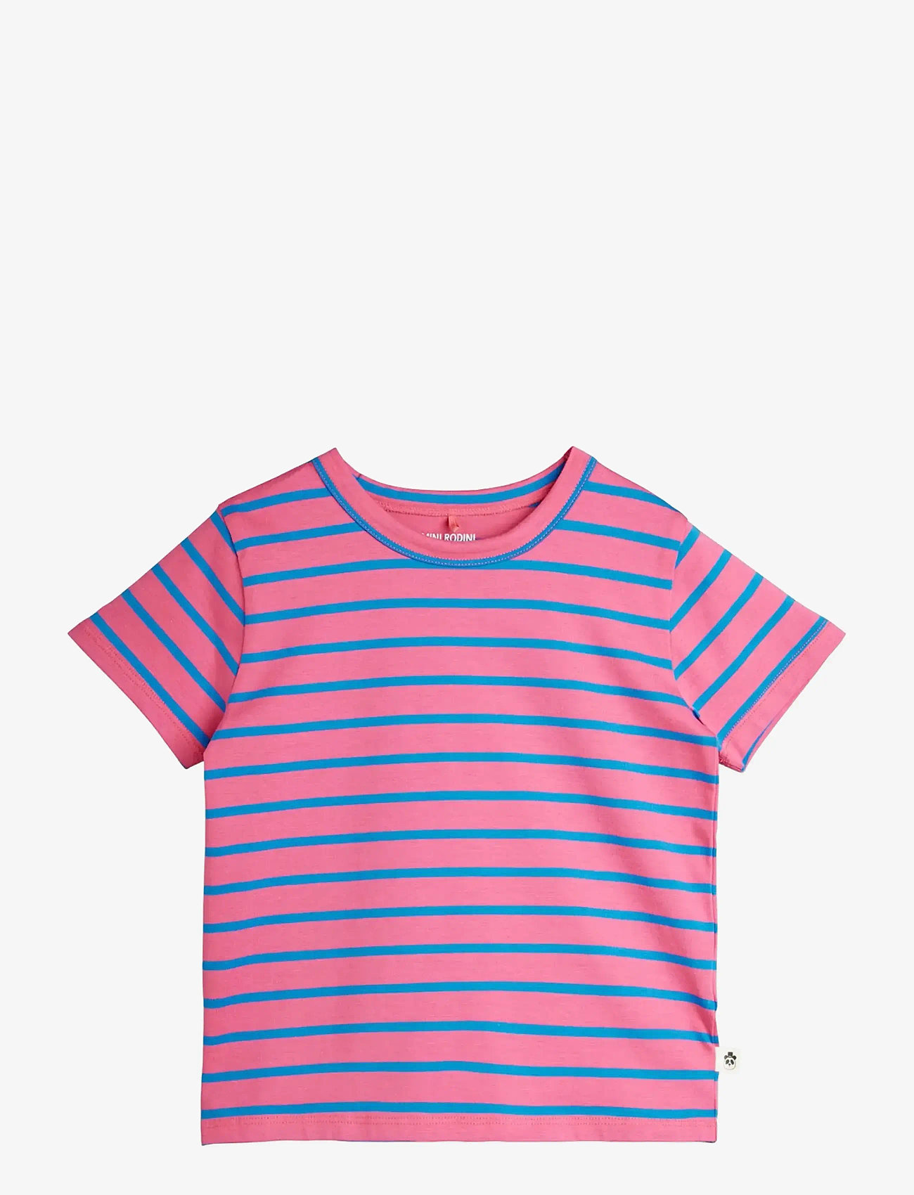 Mini Rodini - Stripe yd ss tee - short-sleeved t-shirts - pink - 0