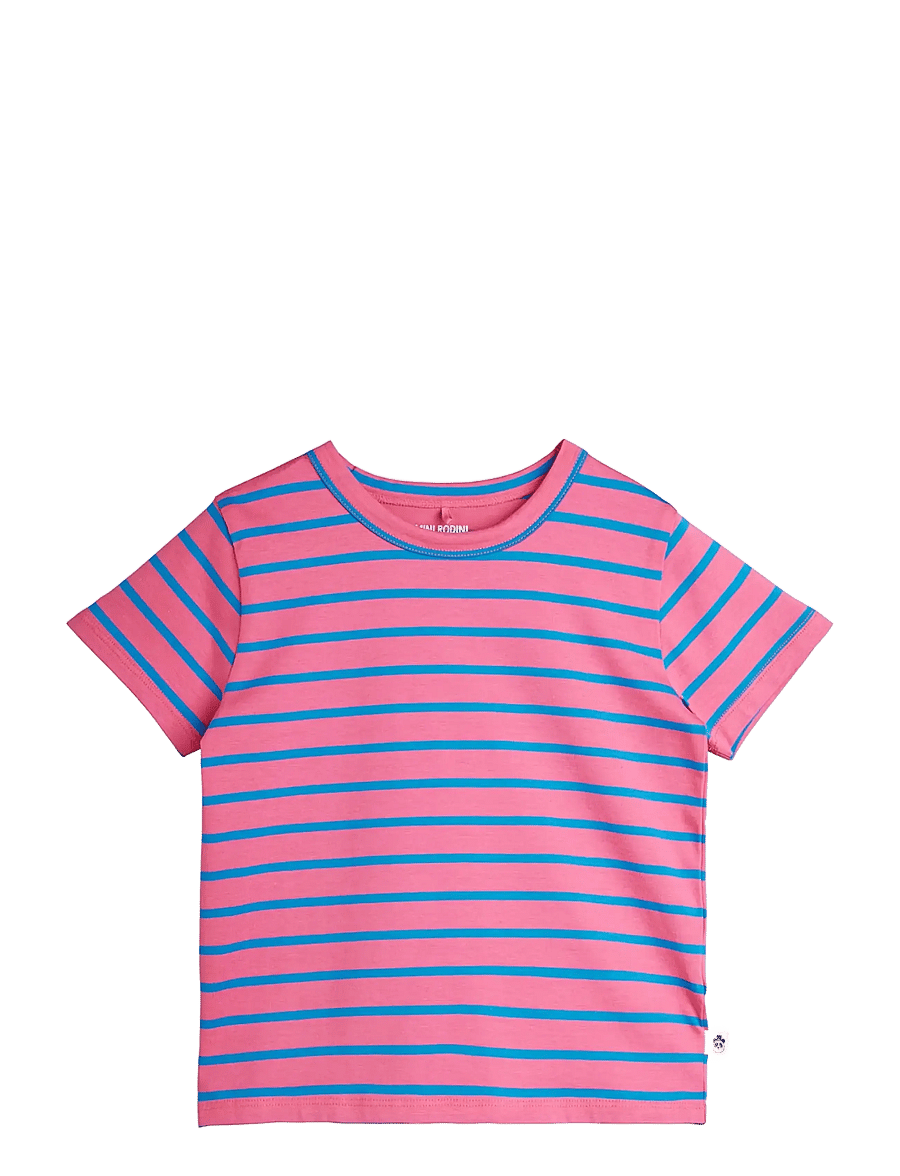 Mini Rodini - Stripe yd ss tee - lühikeste varrukatega t-särgid - pink - 0