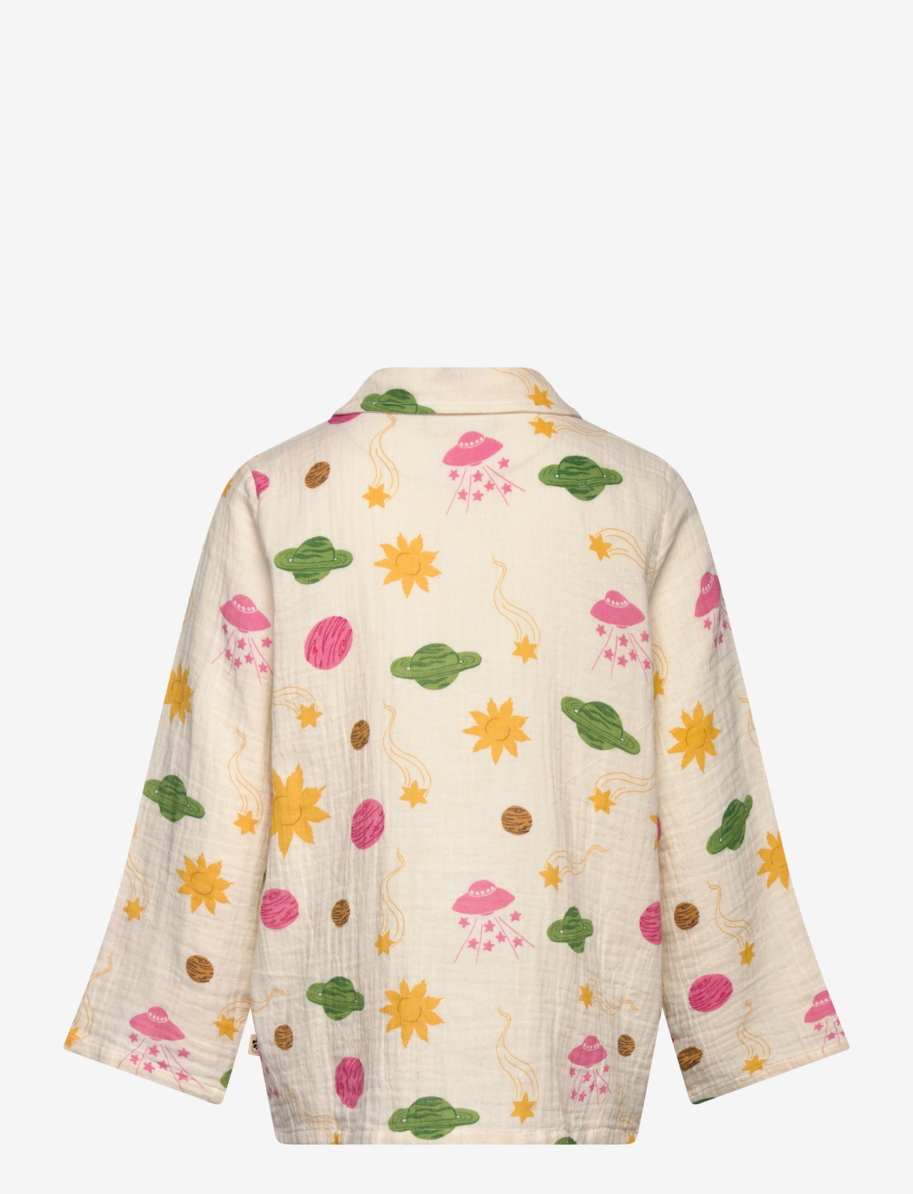 Mini Rodini - Space aop muslin ls shirt - long-sleeved shirts - off-white - 1