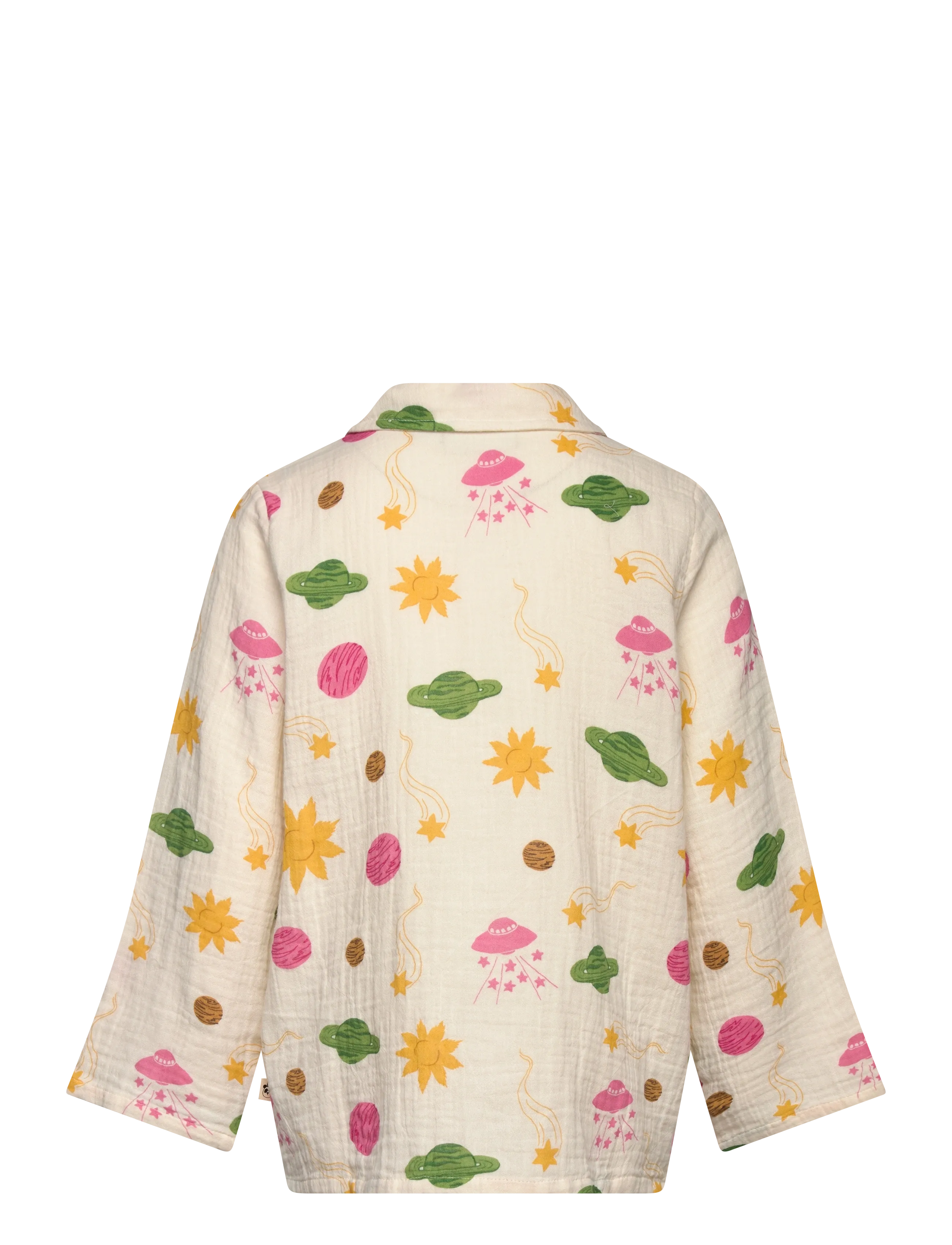 Mini Rodini - Space aop muslin ls shirt - langärmlige hemden - off-white - 1