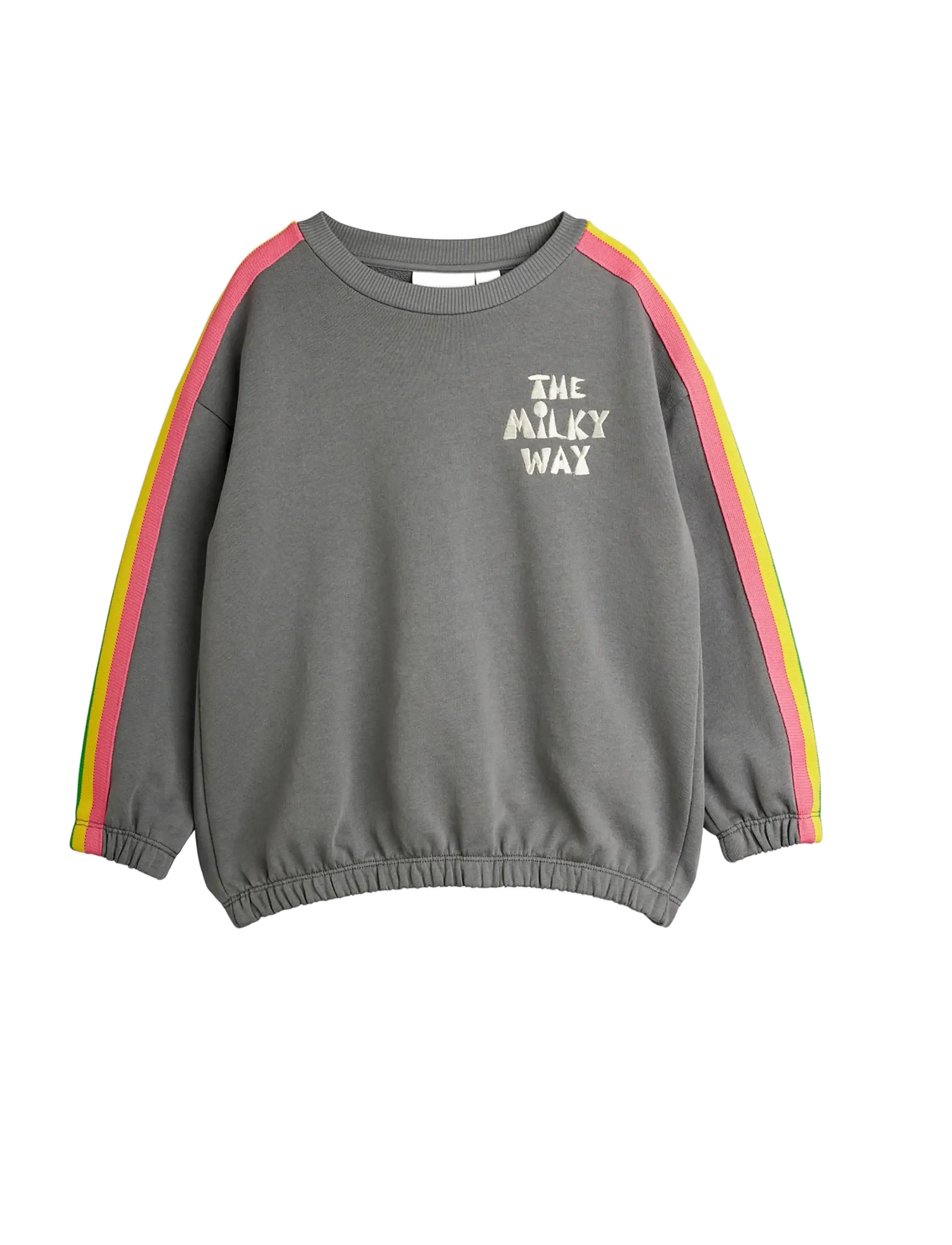 Mini Rodini The Milky Way Rainbow Panel Sweatshirt, 80/86, Grey, Sweatshirts & Hættetrøjer > Sweatshirts, Børn