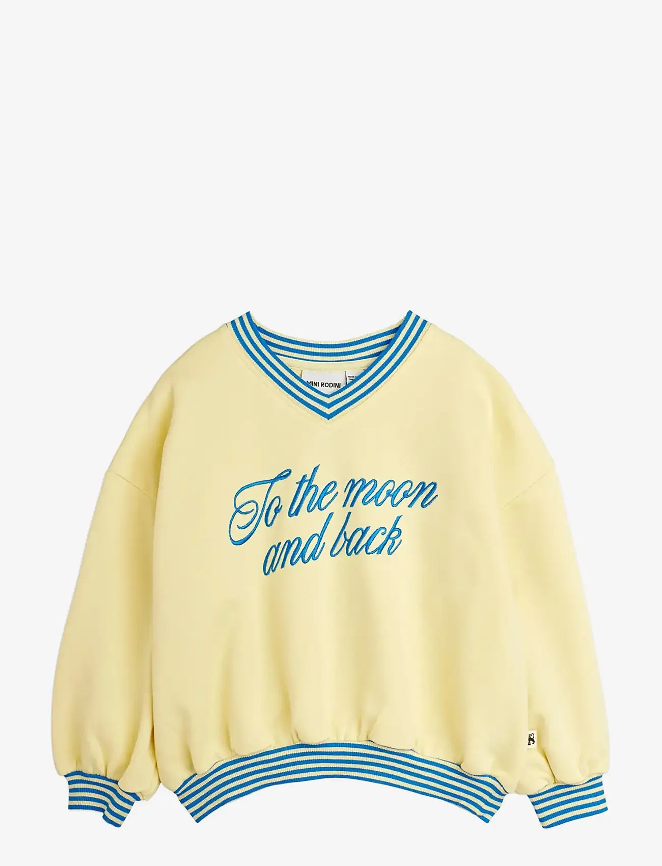 Mini Rodini - To the moon emb sweatshirt - sweatshirts - yellow - 0