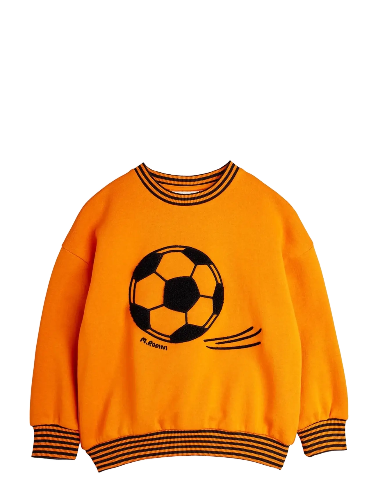 Mini Rodini Football Chenille Sweatshirt, Børn, Fodbold Sweatshirt, Orange, Str: 80/86