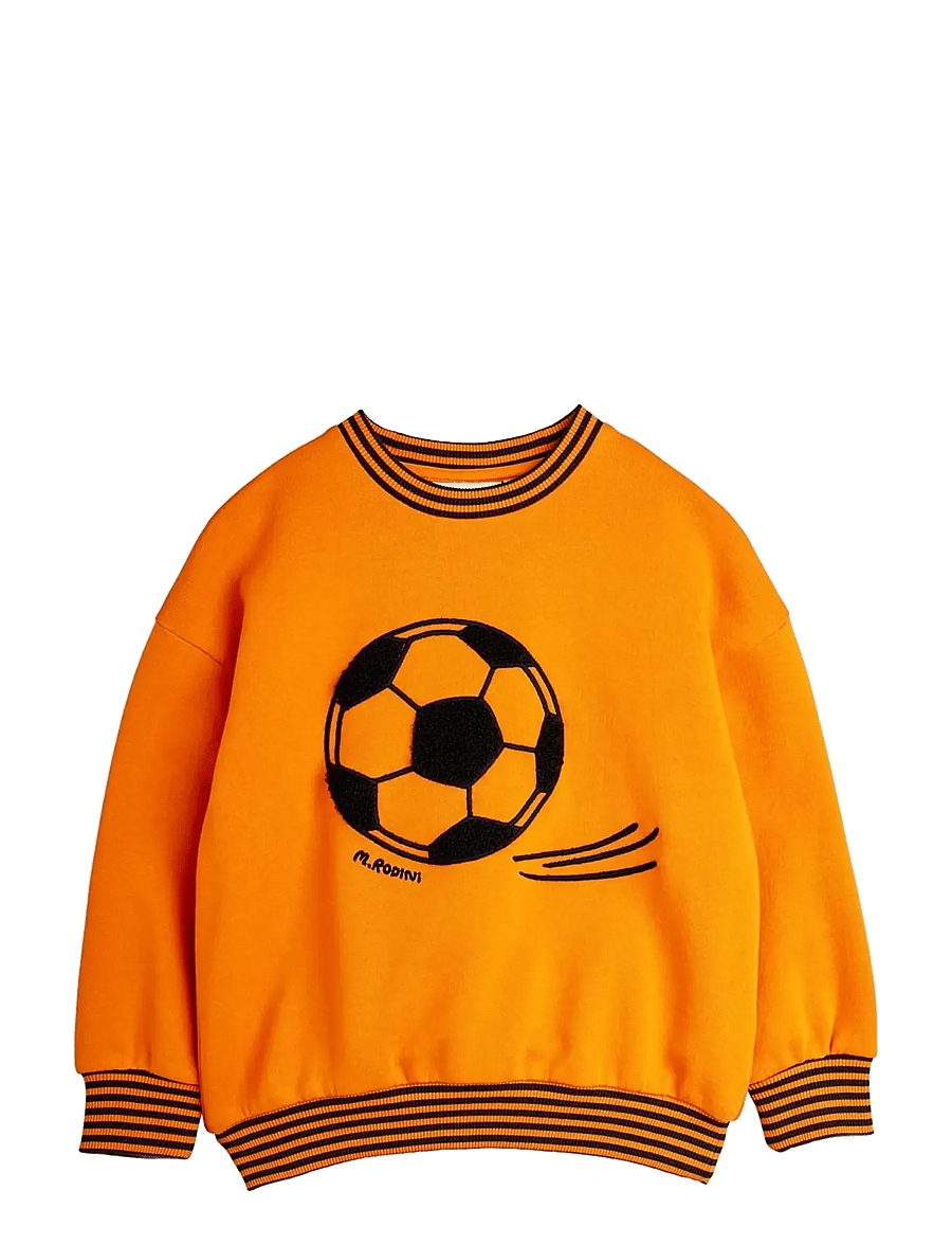 Mini Rodini - Football chenille sweatshirt - sweatshirts - orange - 0