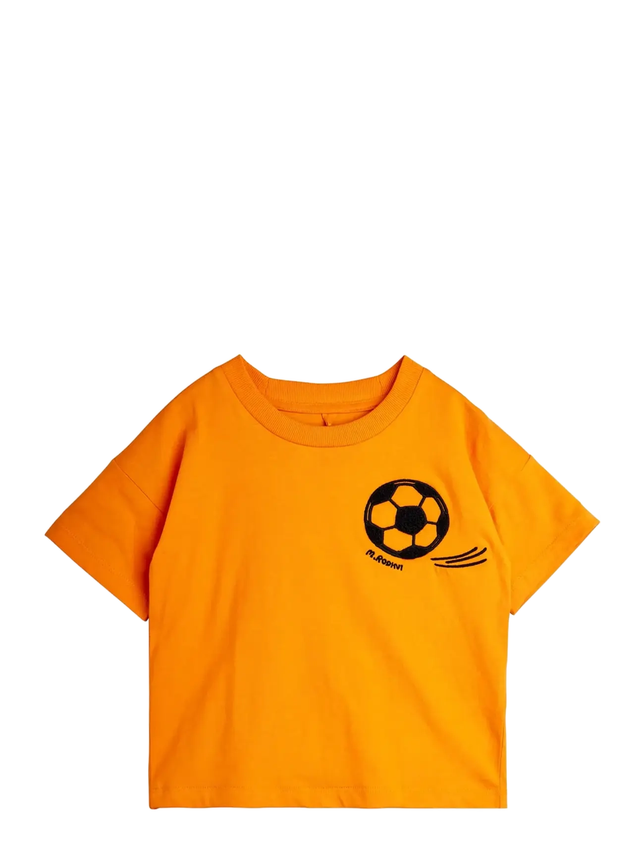Mini Rodini Football chenille ss tee - Overdele - ORANGE / orange