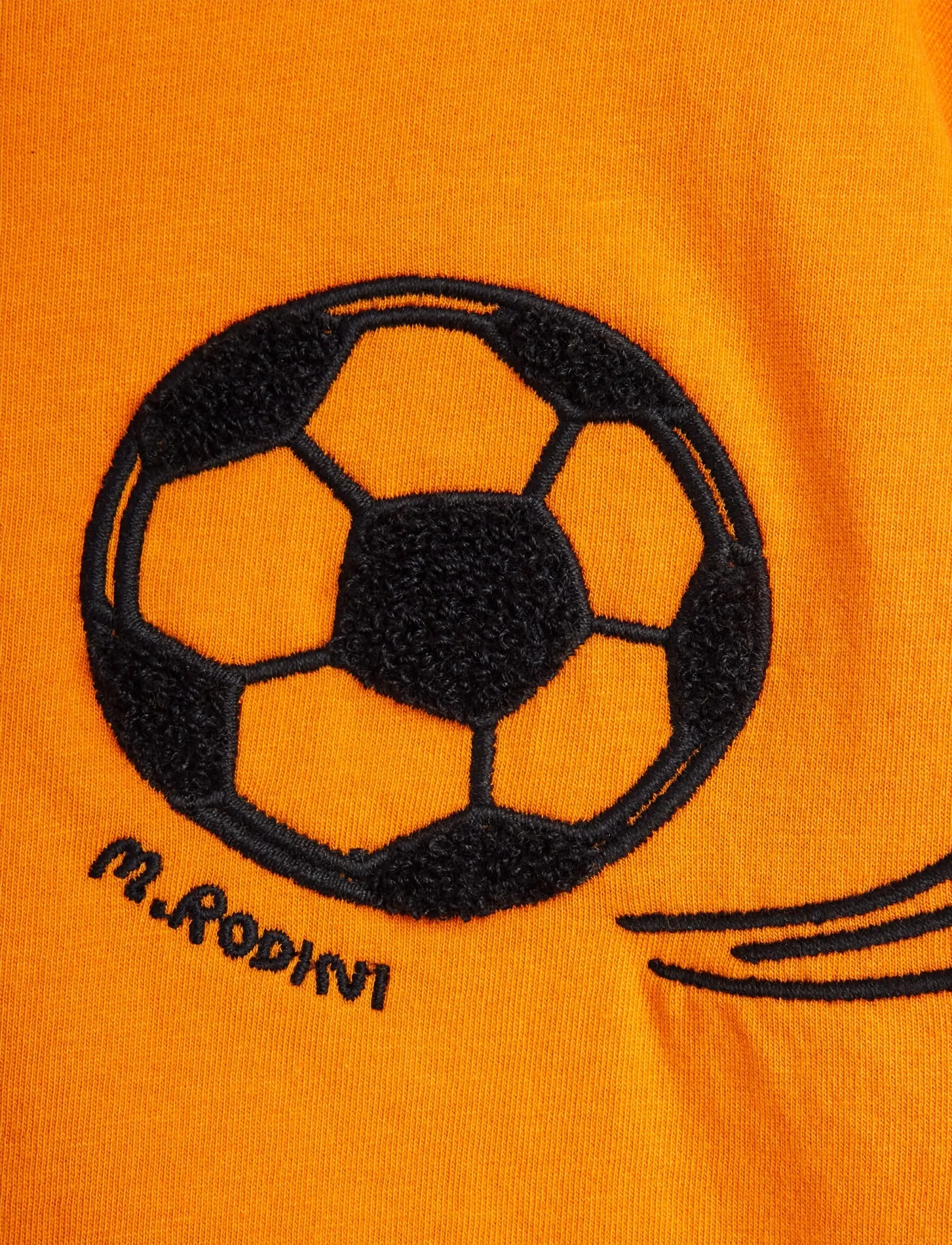 Mini Rodini - Football chenille ss tee - short-sleeved t-shirts - orange - 2