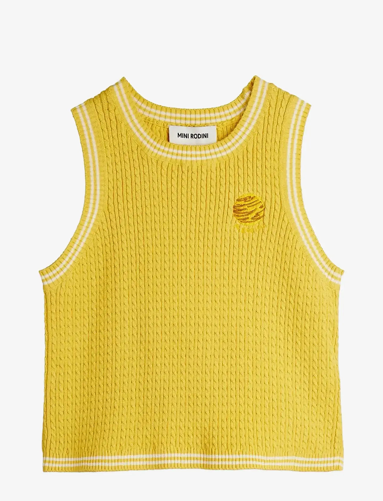 Mini Rodini - Cable knit tank - linnen - yellow - 0