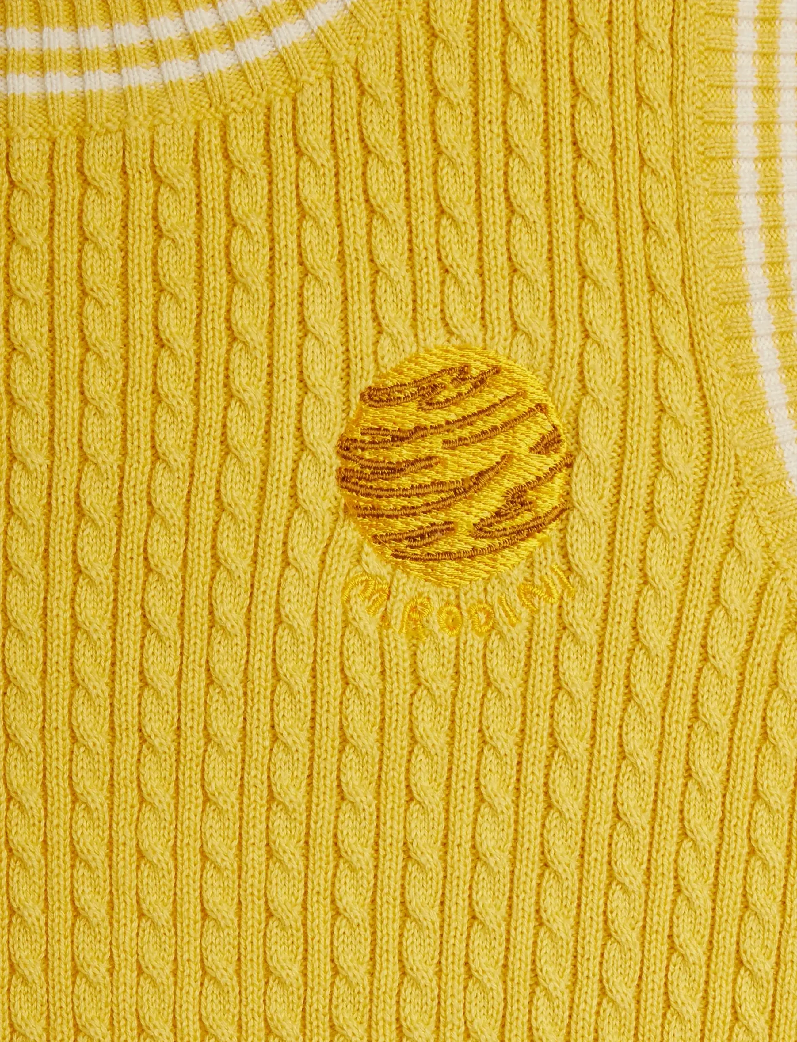 Mini Rodini - Cable knit tank - tanktops - yellow - 2
