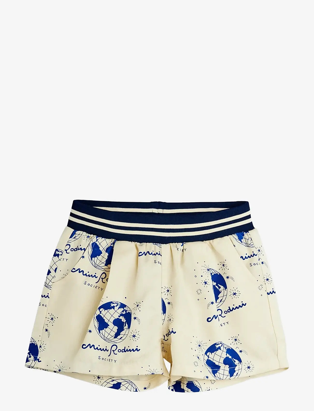 Mini Rodini - Society aop woven shorts - casual shorts - white - 0