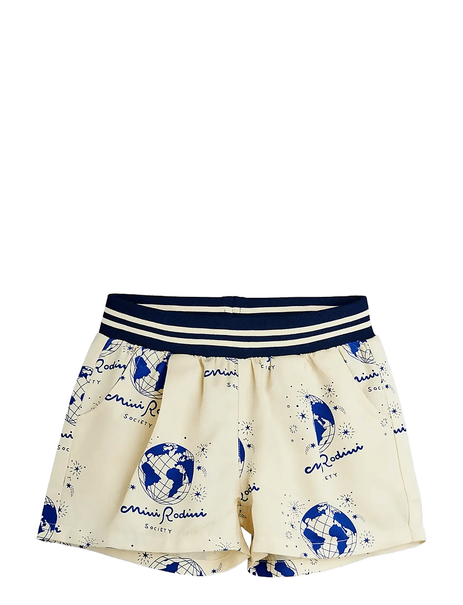 Mini Rodini - Society aop woven shorts - casual shorts - white - 0
