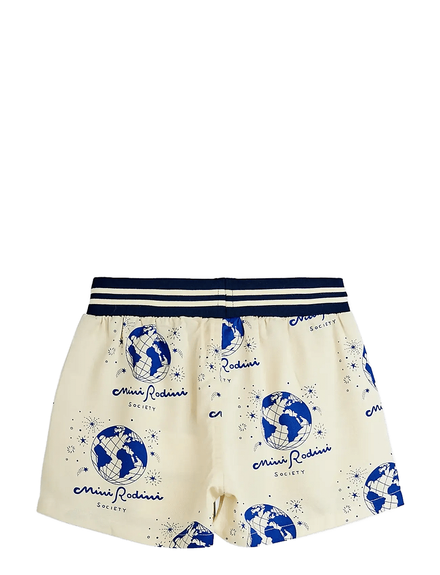 Mini Rodini - Society aop woven shorts - casual shorts - white - 1