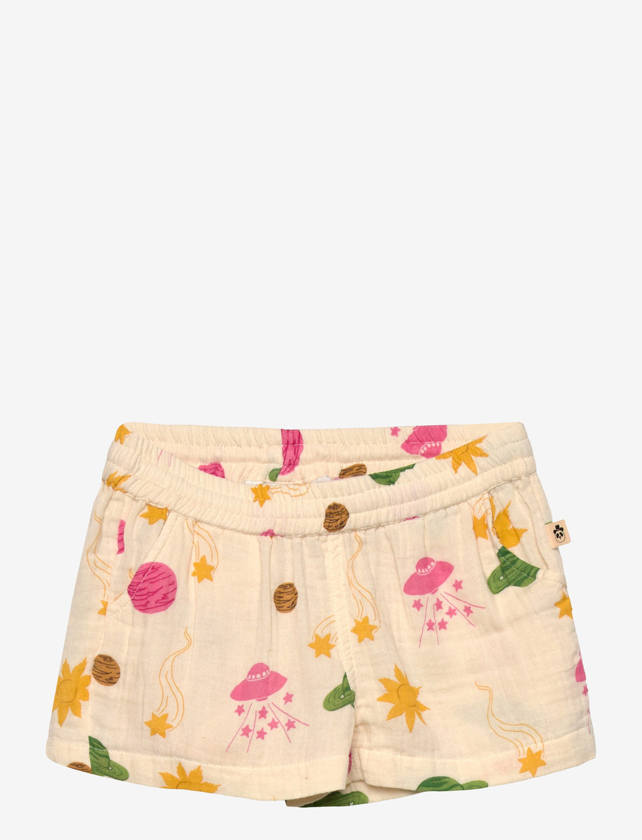 Mini Rodini - Space aop muslin shorts - casual shorts - off-white - 1