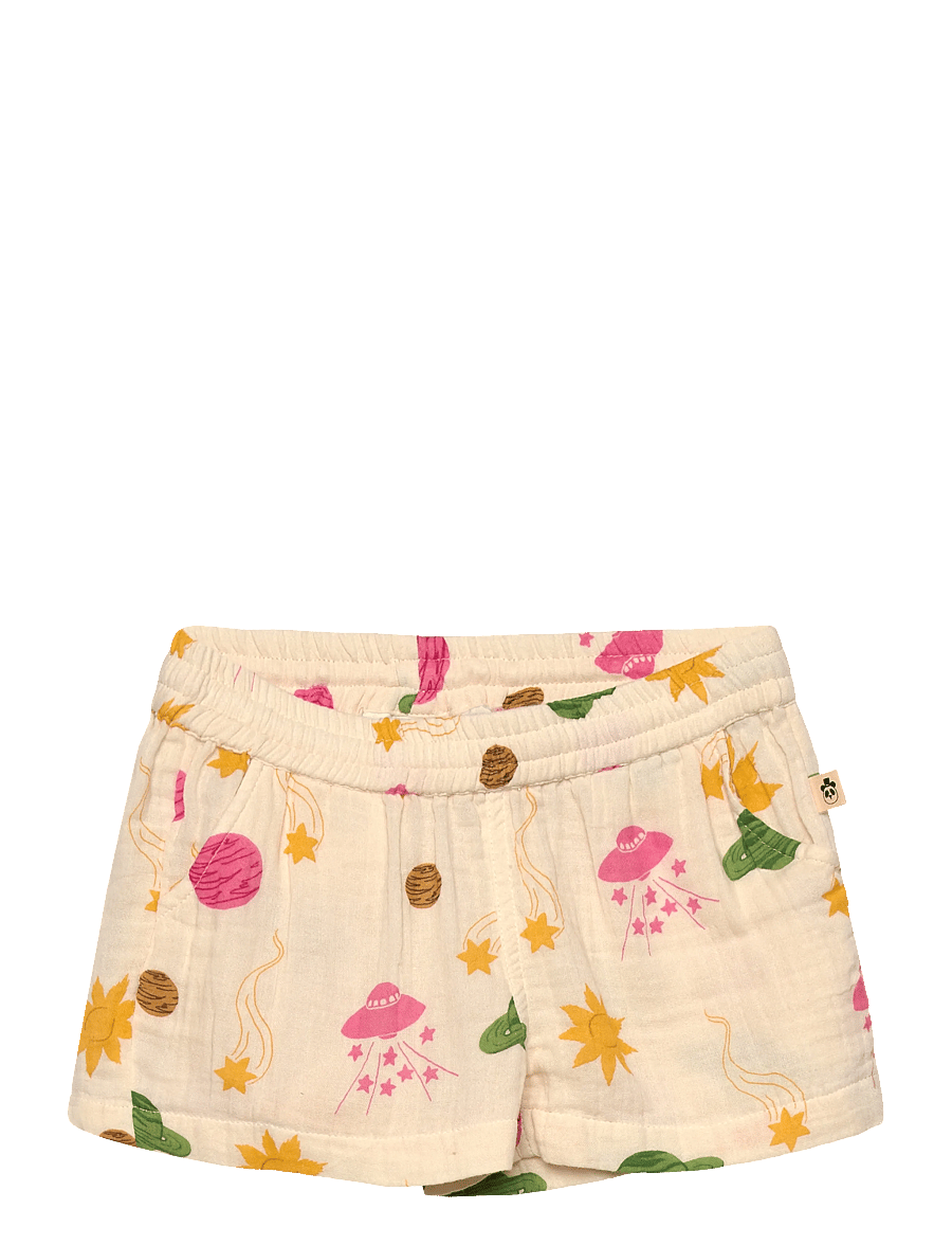 Mini Rodini - Space aop muslin shorts - lühikesed vabaajapüksid - off-white - 1