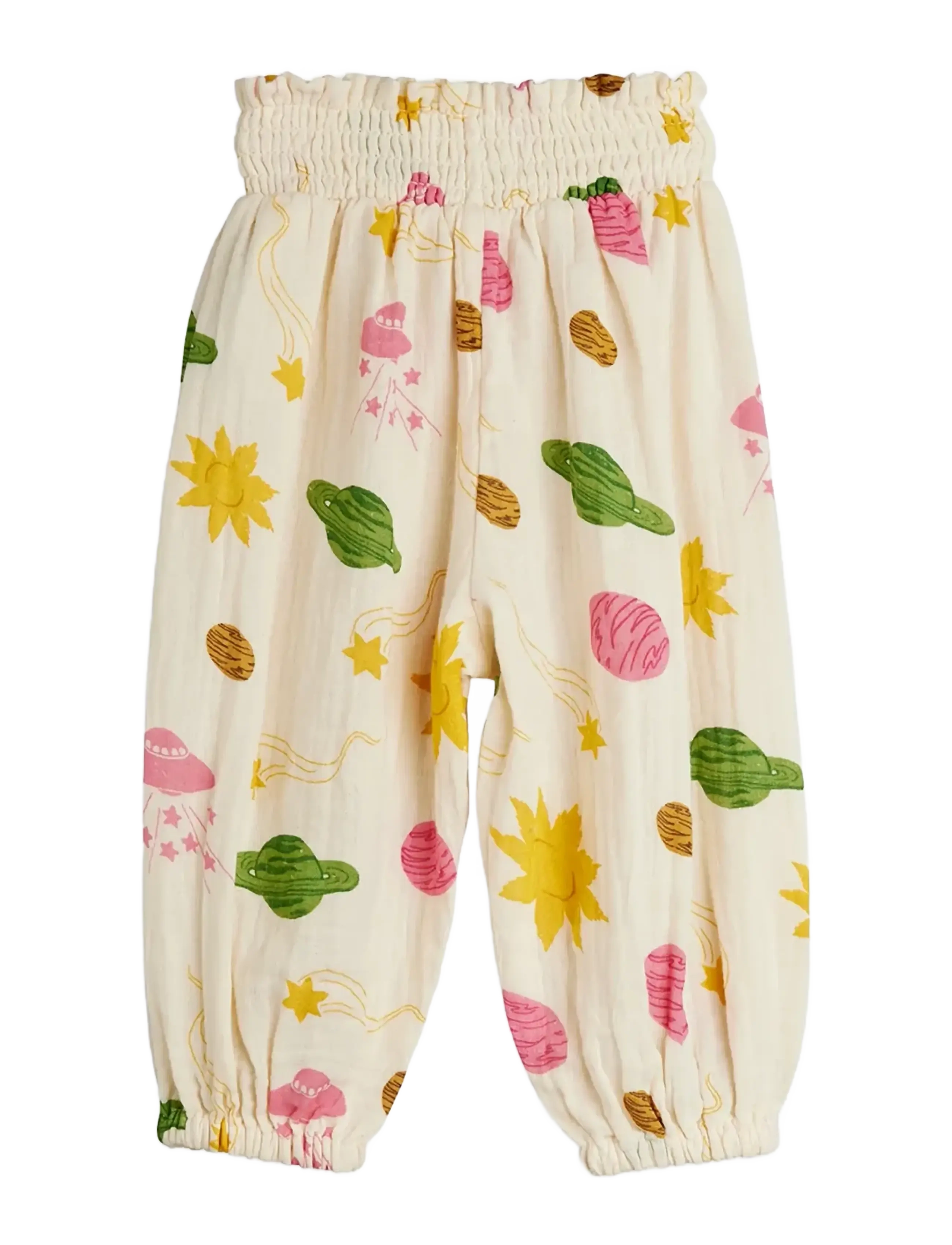 Mini Rodini - Space aop baby trousers - baby trousers - off-white - 1