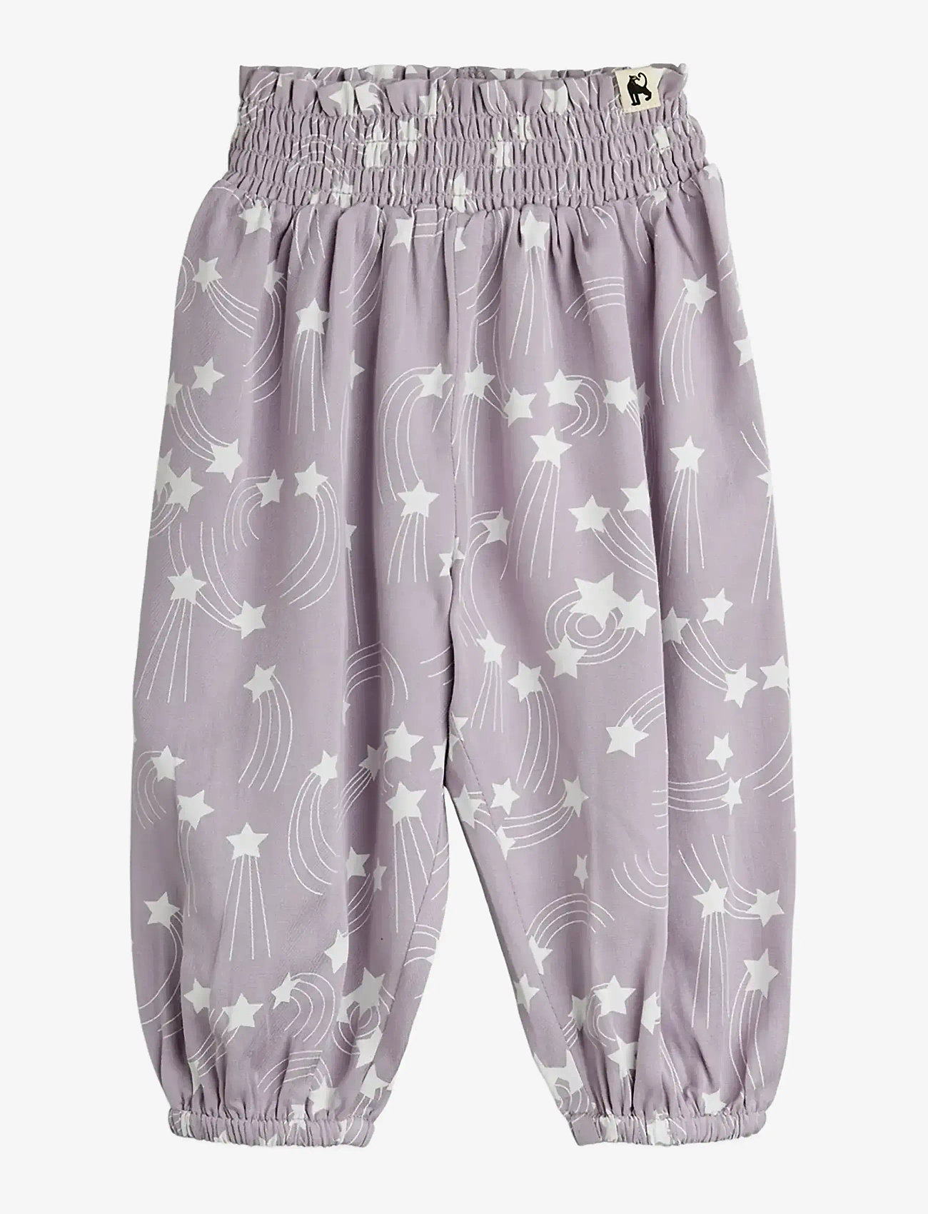Mini Rodini - Starfall aop woven baby trousers - babyhosen - purple - 0