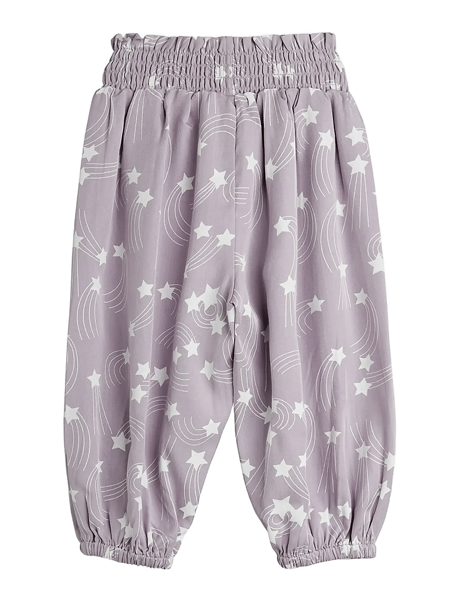 Mini Rodini - Starfall aop woven baby trousers - beebipüksid - purple - 1