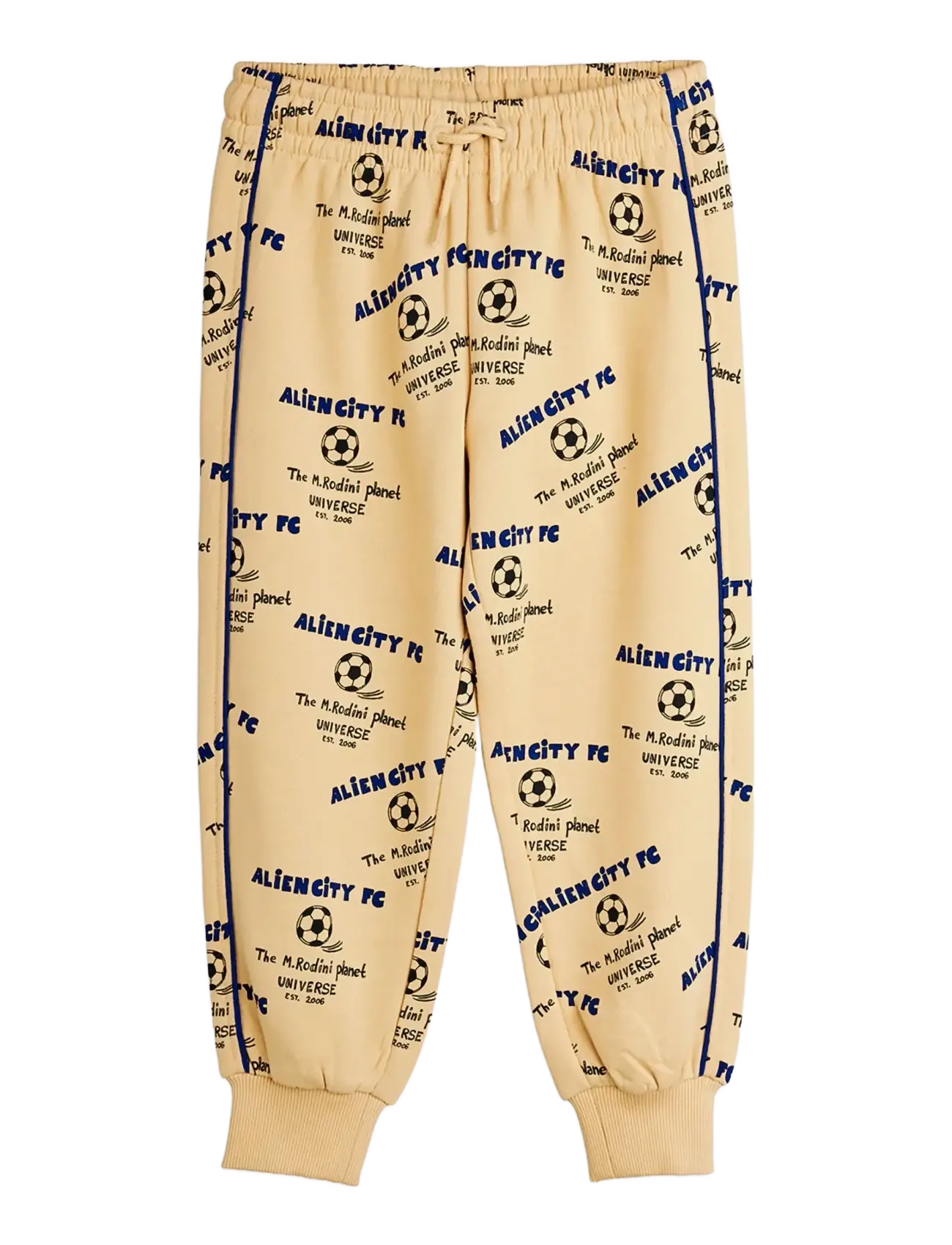 Mini Rodini Alien City Fc Aop Sweatpants, 128/134, Beige, Underdele > Joggingbukser, Børn