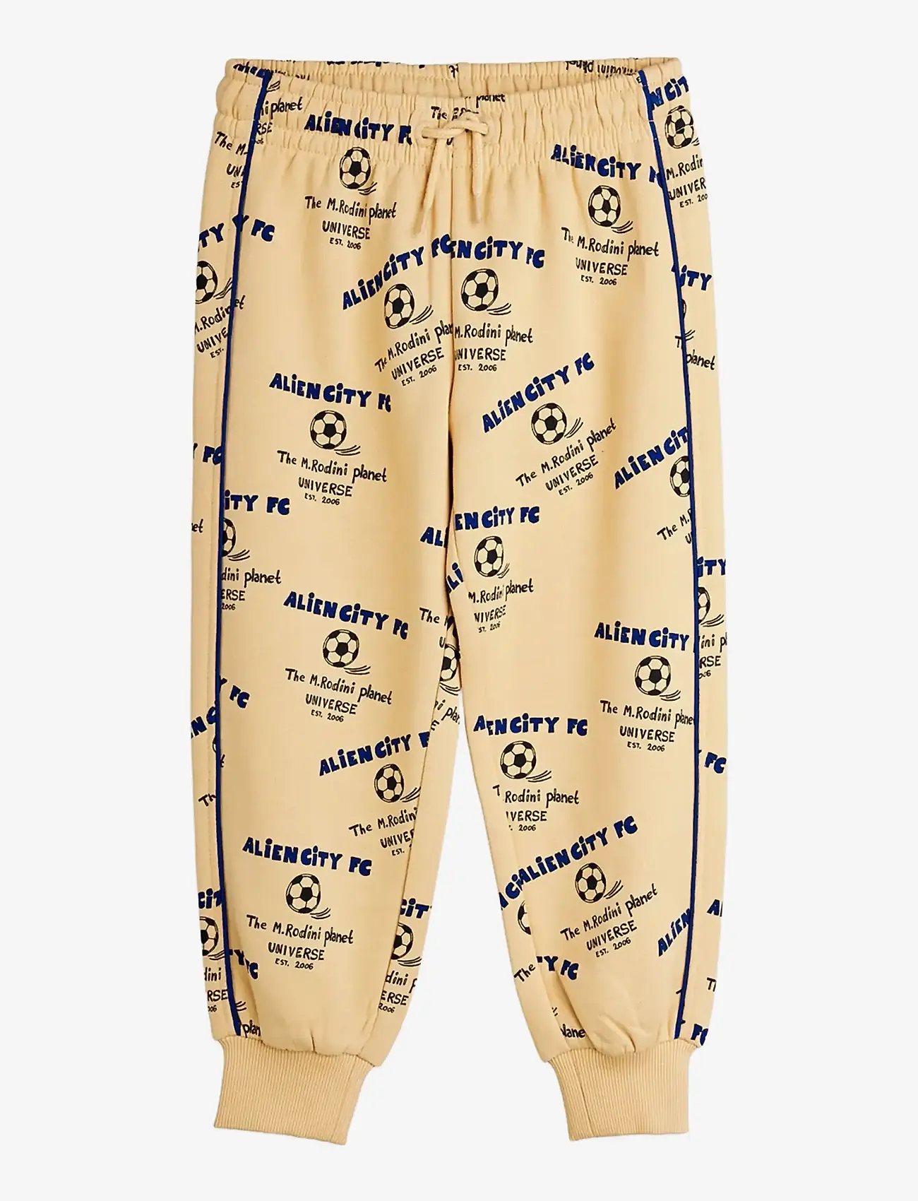 Mini Rodini - Alien city FC aop sweatpants - mjukisbyxor - beige - 0
