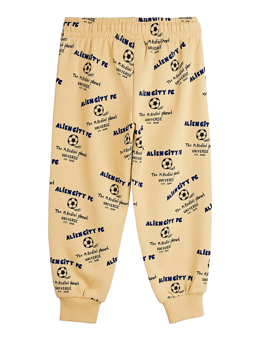 Mini Rodini - Alien city FC aop sweatpants - mjukisbyxor - beige - 1