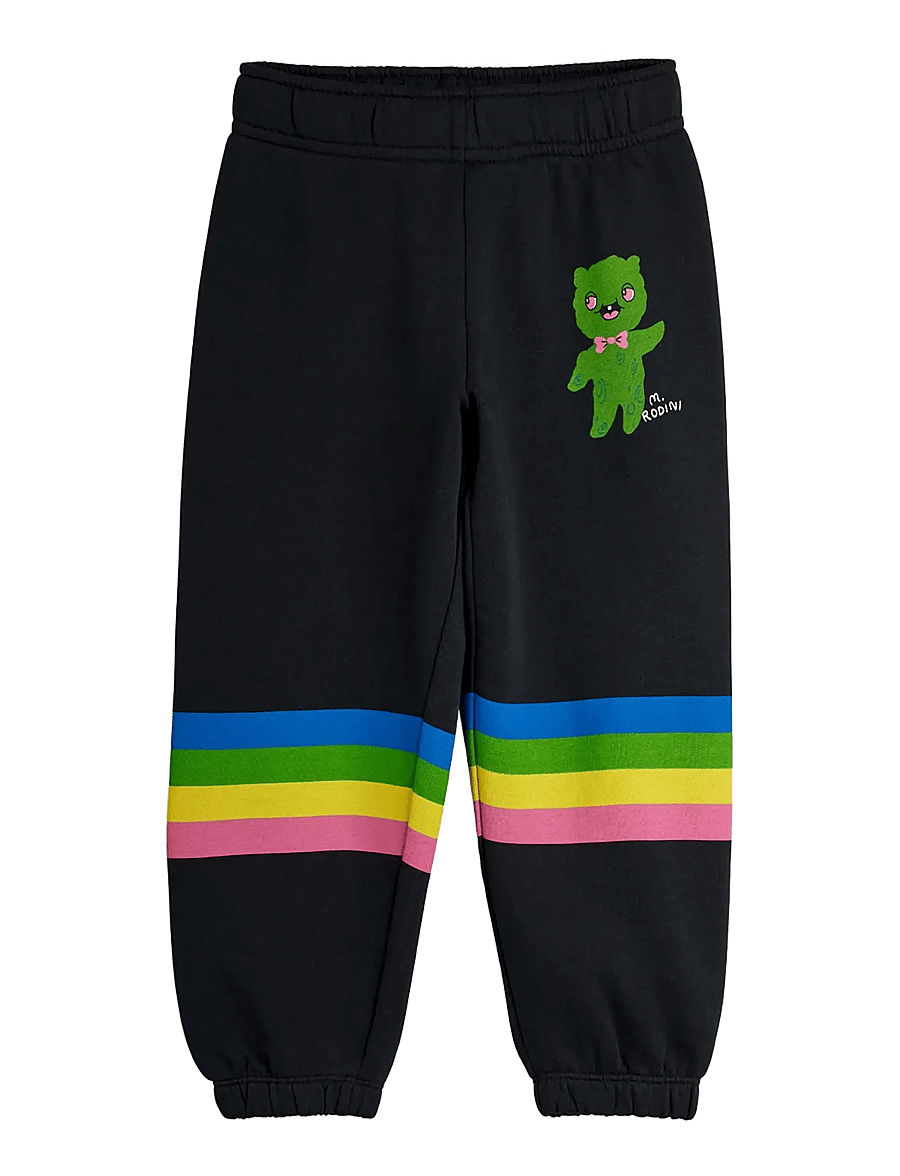 Mini Rodini - Alien stripe sp sweatpants - sweatshirts - black - 0