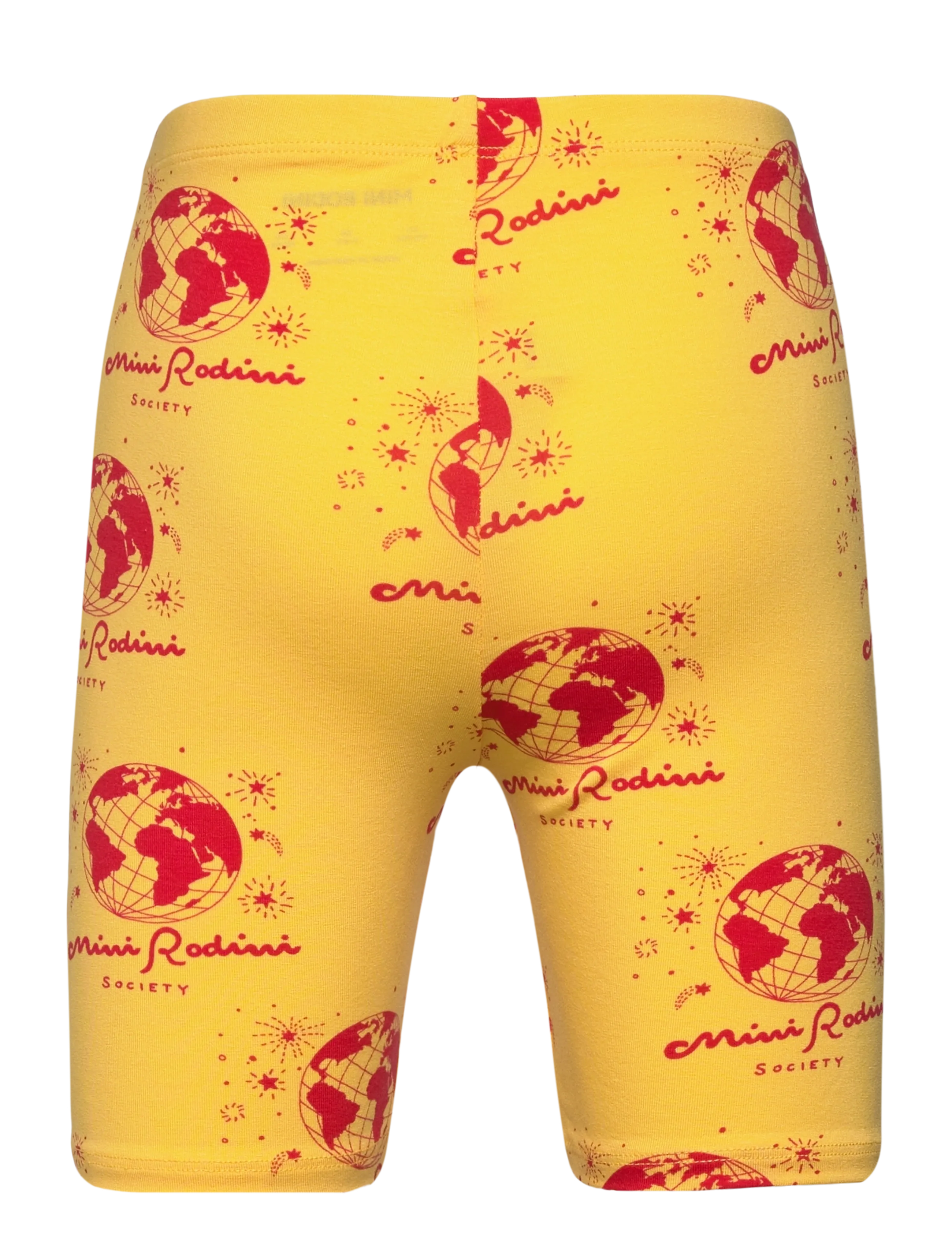Mini Rodini - Society aop bike shorts - cykelshorts - yellow - 1
