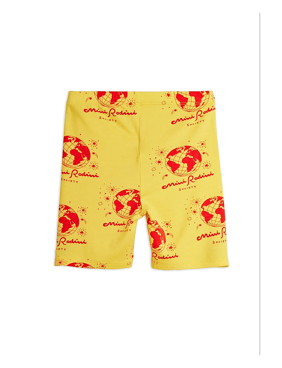 Mini Rodini - Society aop bike shorts - cykelbyxor - yellow - 2