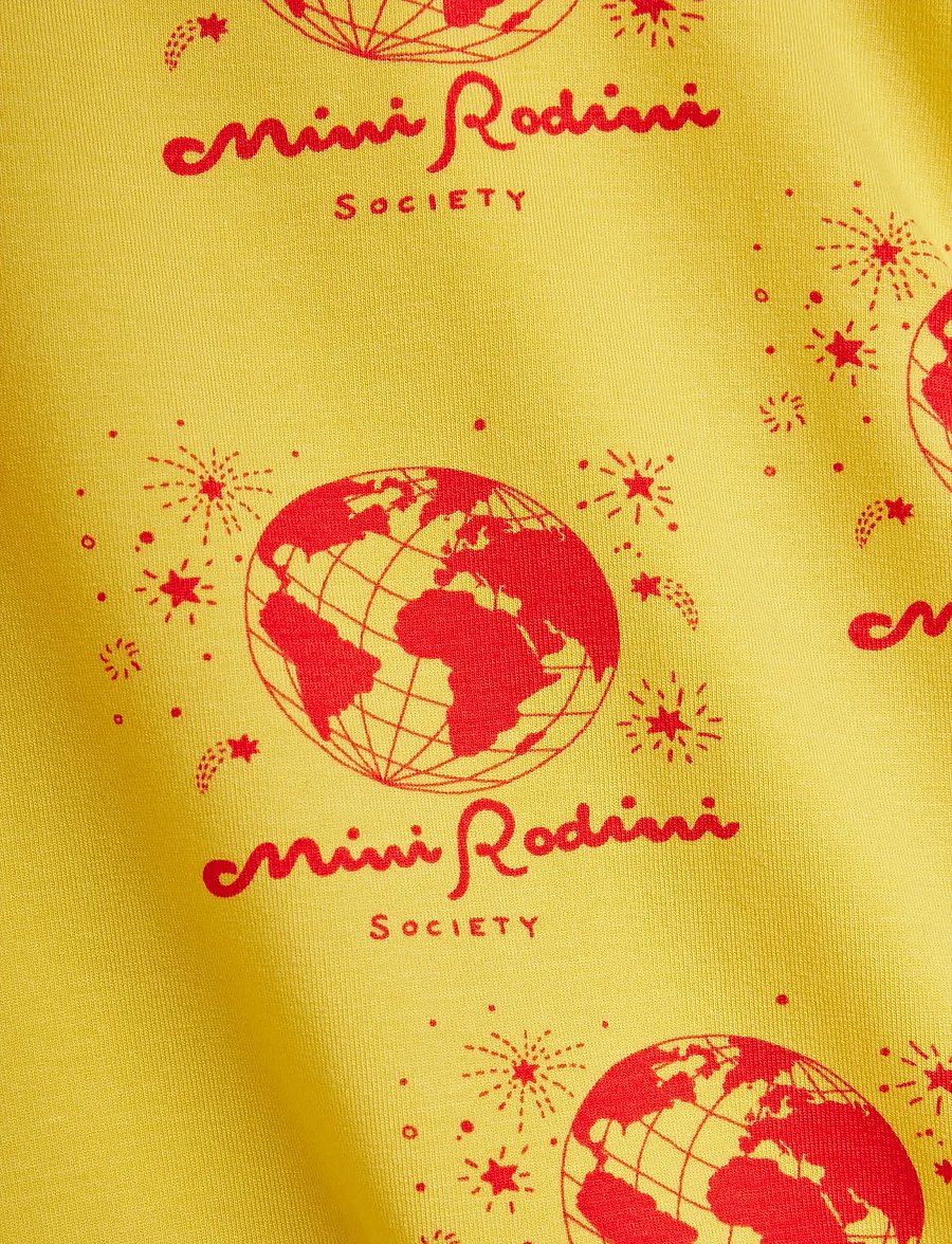 Mini Rodini - Society aop bike shorts - cykelbyxor - yellow - 3