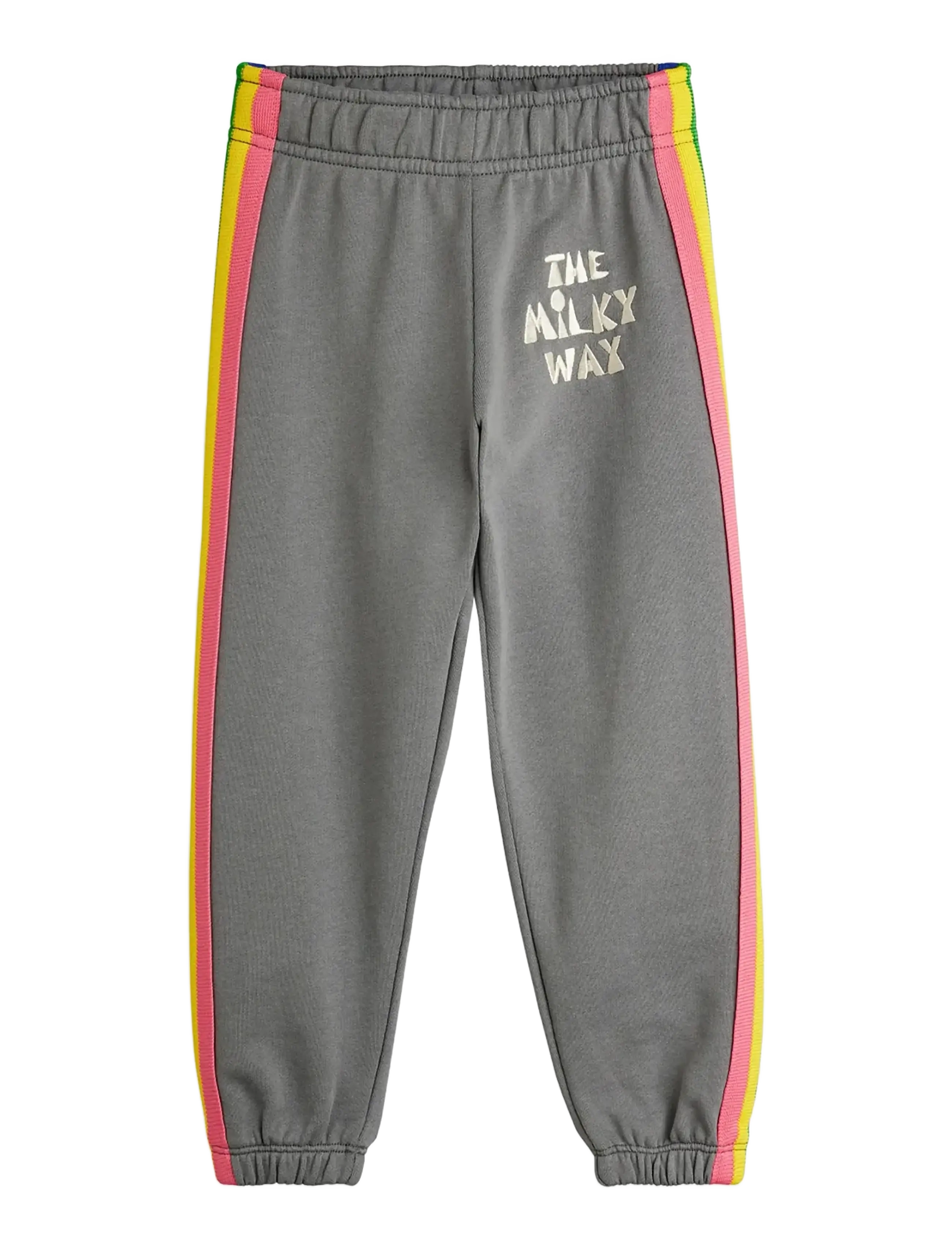 Mini Rodini The Milky Way Rainbow Panel Sweatpants, 128/134, Grey, Underdele > Joggingbukser, Børn