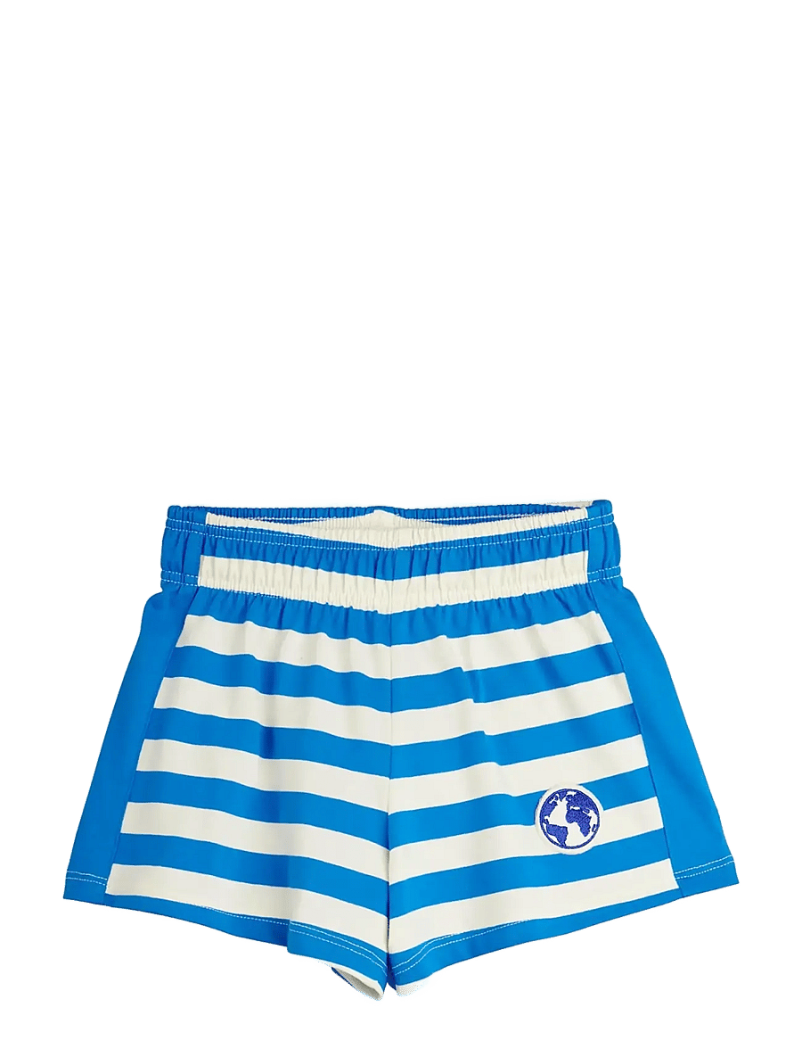 Mini Rodini - Earth yd stripe shorts - lühikesed dressipüksid - blue - 0