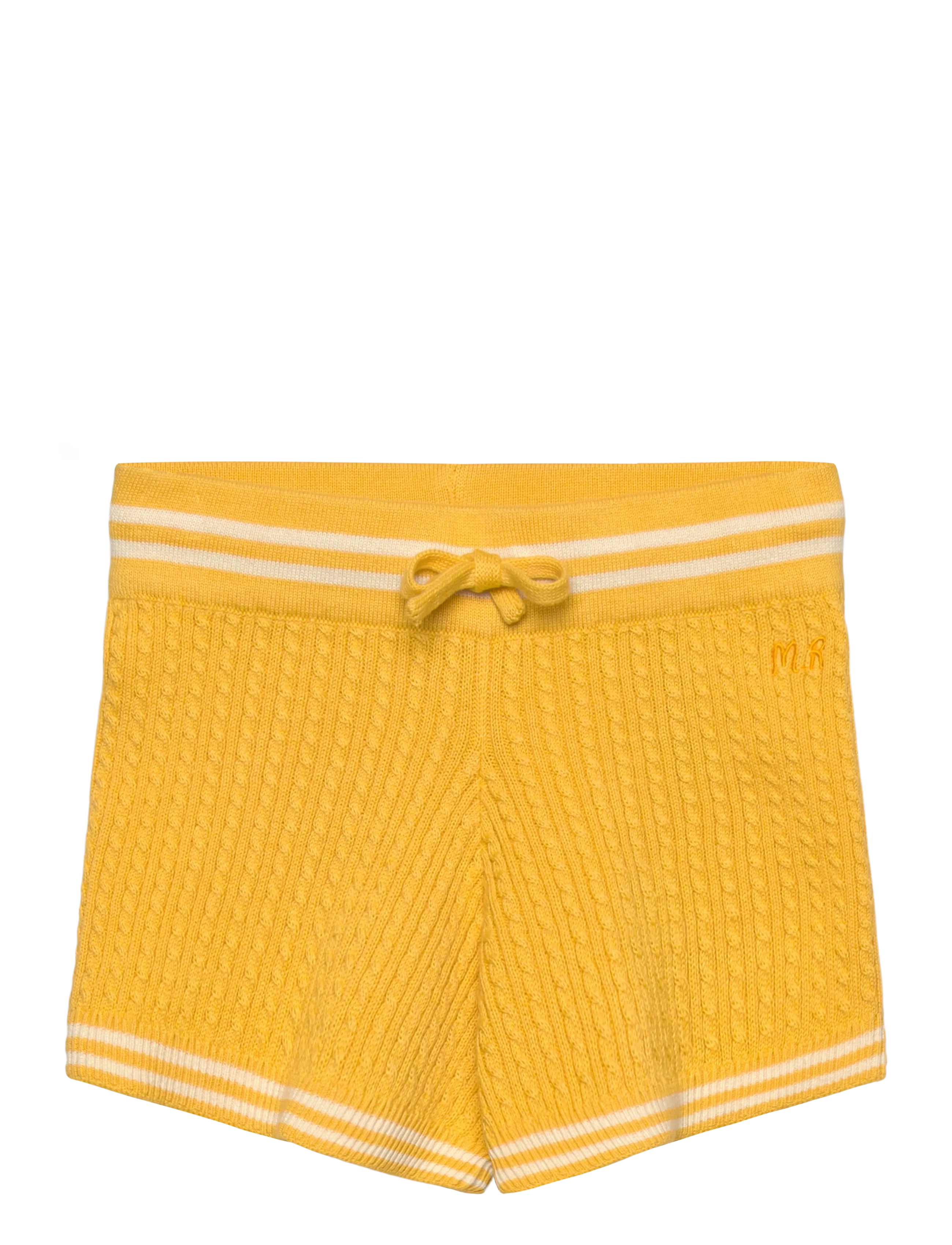 Mini Rodini Cable Knit Shorts, 104/110, Yellow, Shorts > Svedeshorts, Børn