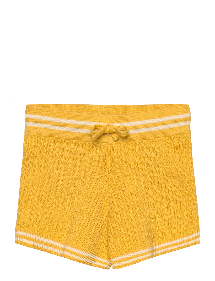 Mini Rodini - Cable knit shorts - lühikesed dressipüksid - yellow - 0