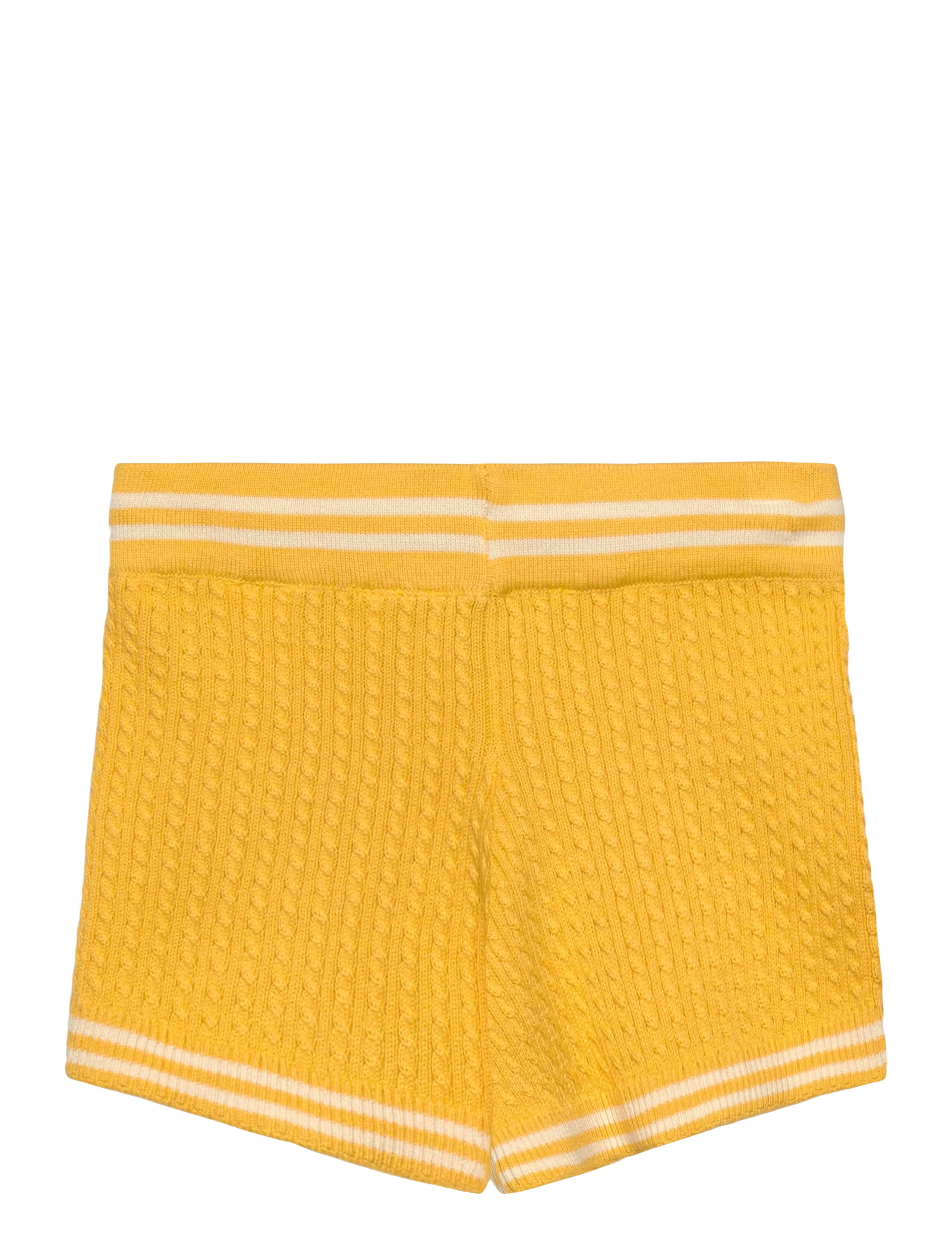 Mini Rodini - Cable knit shorts - sweatshorts - yellow - 1
