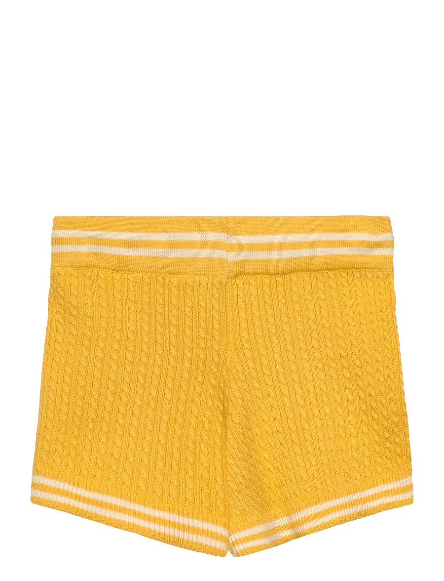 Mini Rodini - Cable knit shorts - lühikesed dressipüksid - yellow - 1