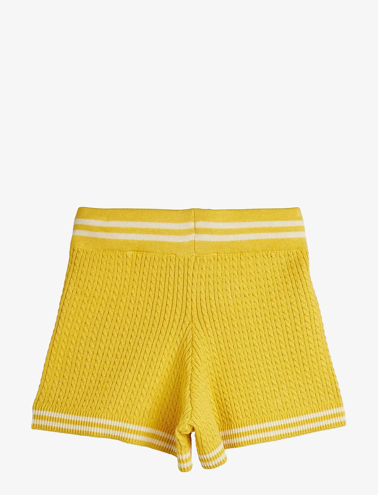 Mini Rodini - Cable knit shorts - shorts en molleton - yellow - 2