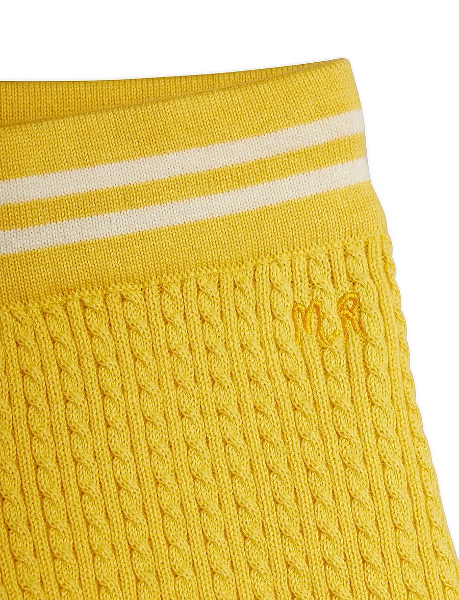 Mini Rodini - Cable knit shorts - lühikesed dressipüksid - yellow - 3
