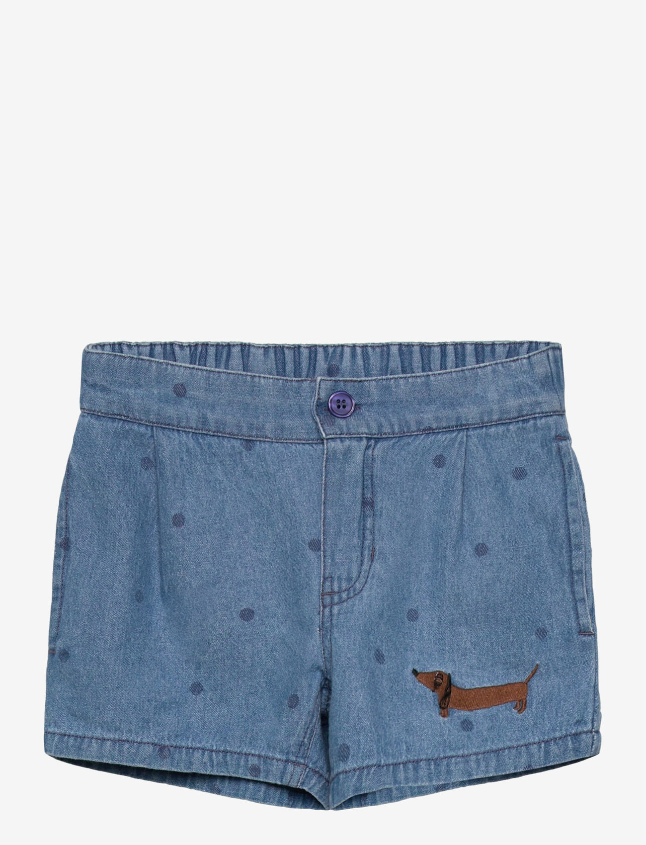 Mini Rodini - Lw denim dots aop shorts 2 - jeansshorts - blue - 0