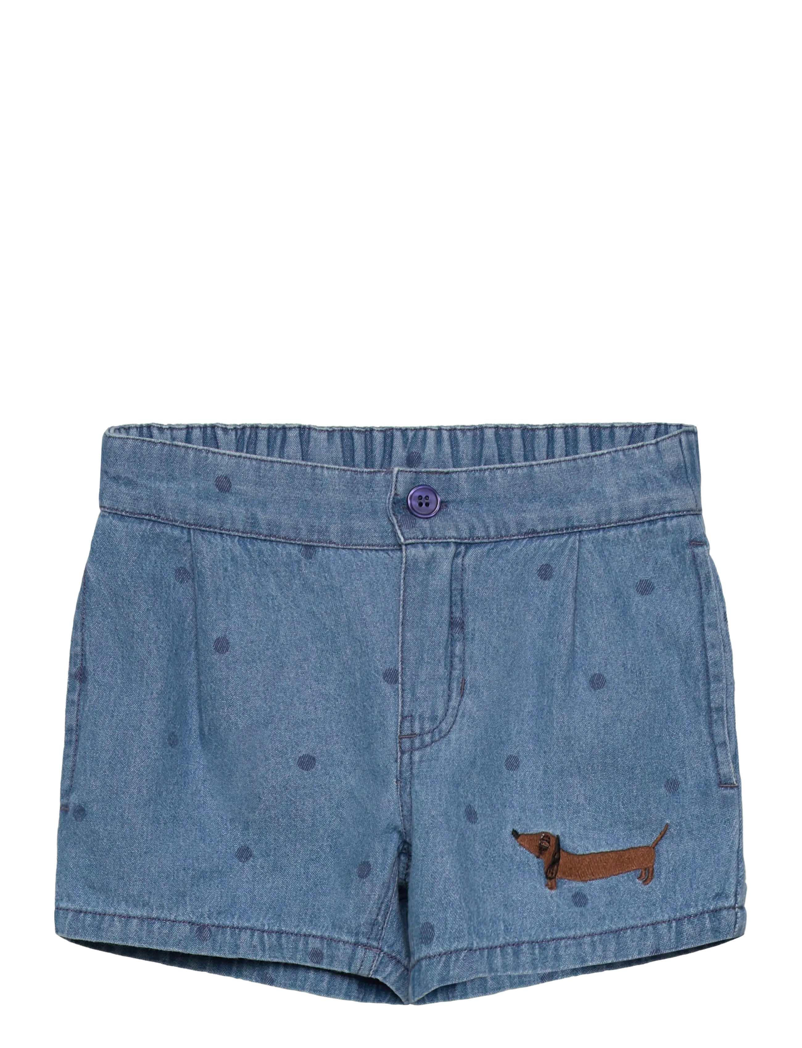 Mini Rodini Lw denim dots aop shorts 2 - Tøj - BLUE / blue
