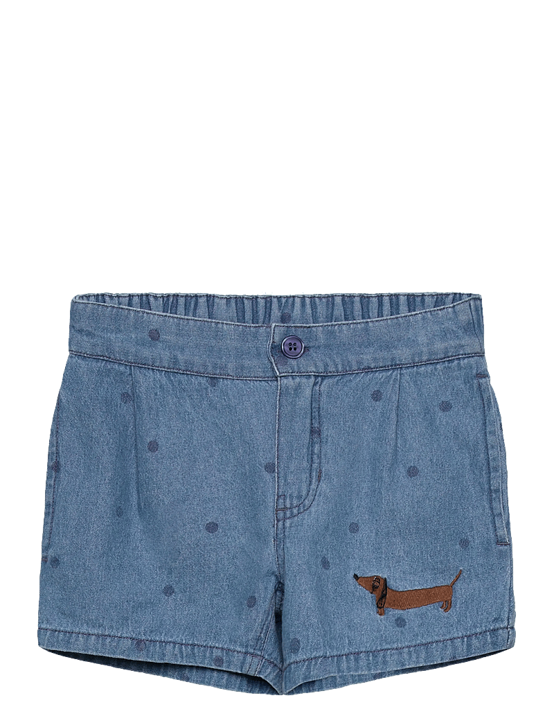 Mini Rodini - Lw denim dots aop shorts 2 - jeansshorts - blue - 0