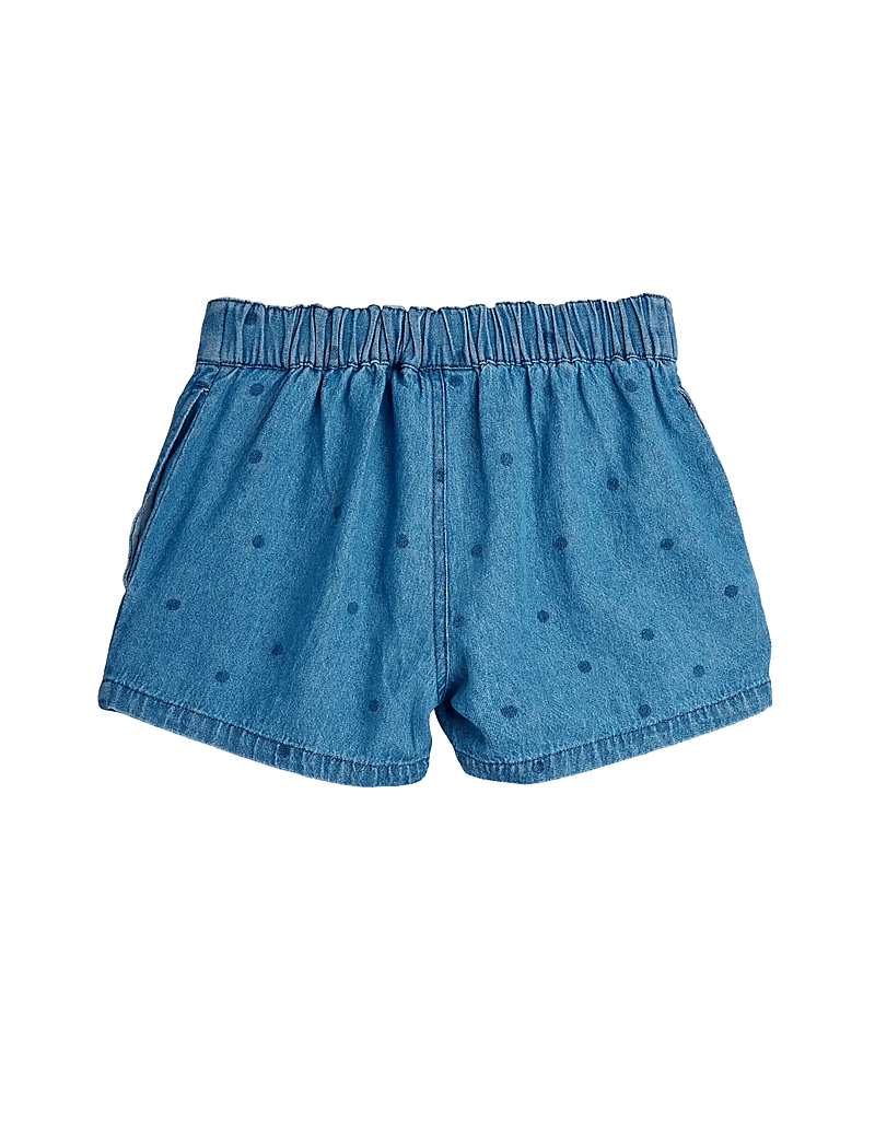 Mini Rodini - Lw denim dots aop shorts 2 - jeansshorts - blue - 2